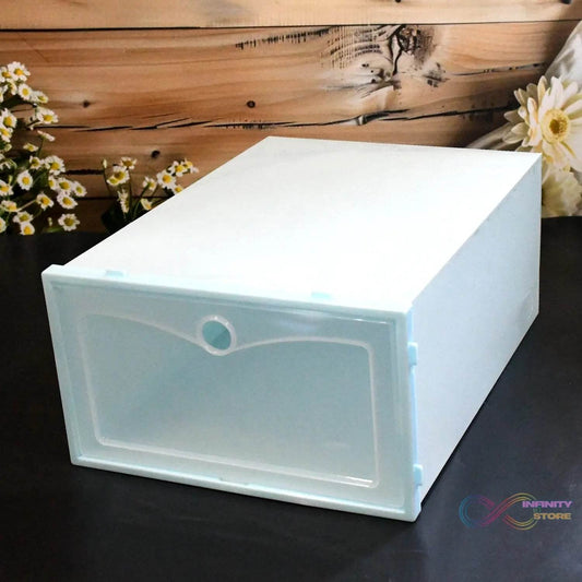 1 Layer Plastic Shoes Storage Box, Stackable Shoe Storage (1 pc / 32x21x12 CM) - infinityexculsivestore.com