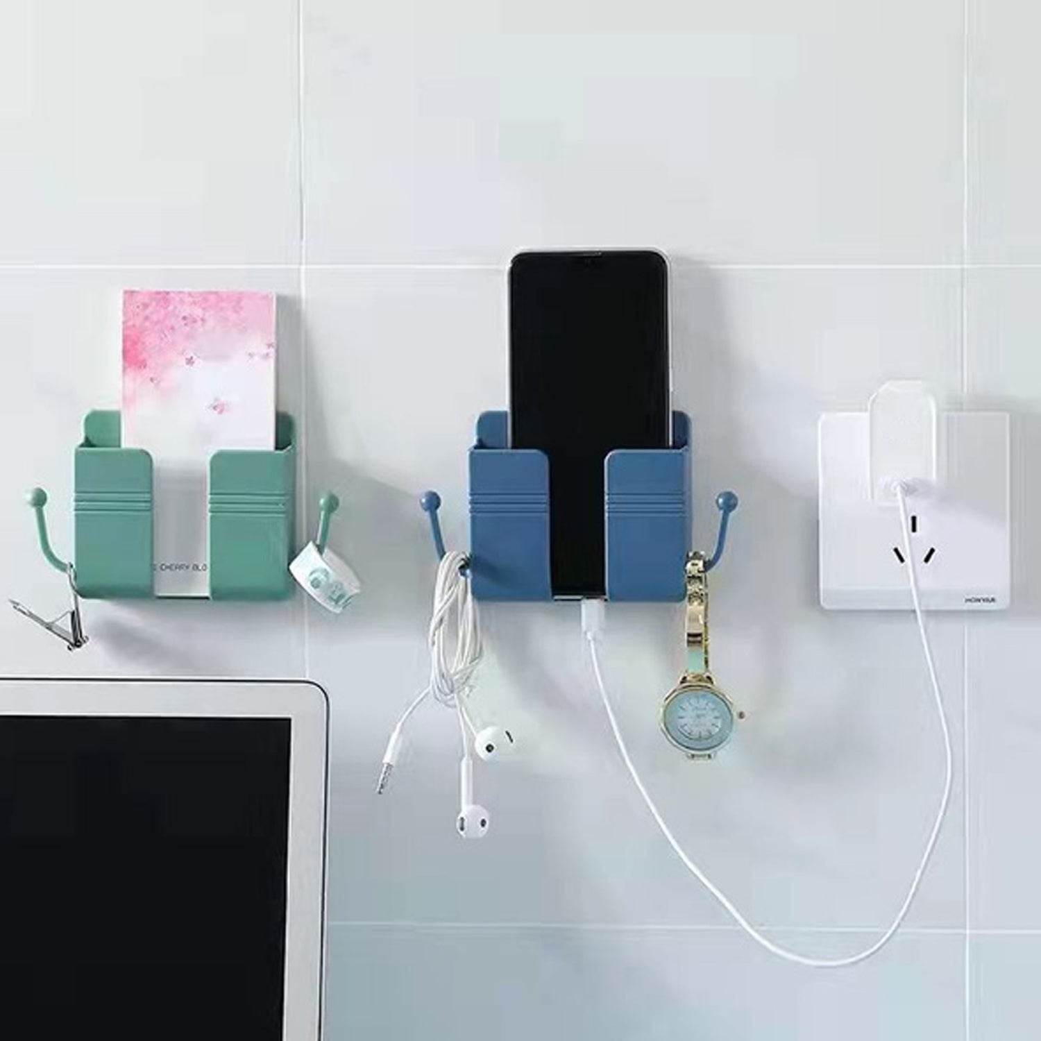 1 Pc Wallmount Mobile Stand With Hook Design used in all kinds of places including household and many more as a hanging support for and stuffs purposes. - infinityexculsivestore.com
