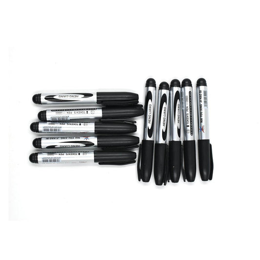 10 Pc Black Marker used in all kinds of school, college and official places for studies and teaching among the students. - infinityexculsivestore.com