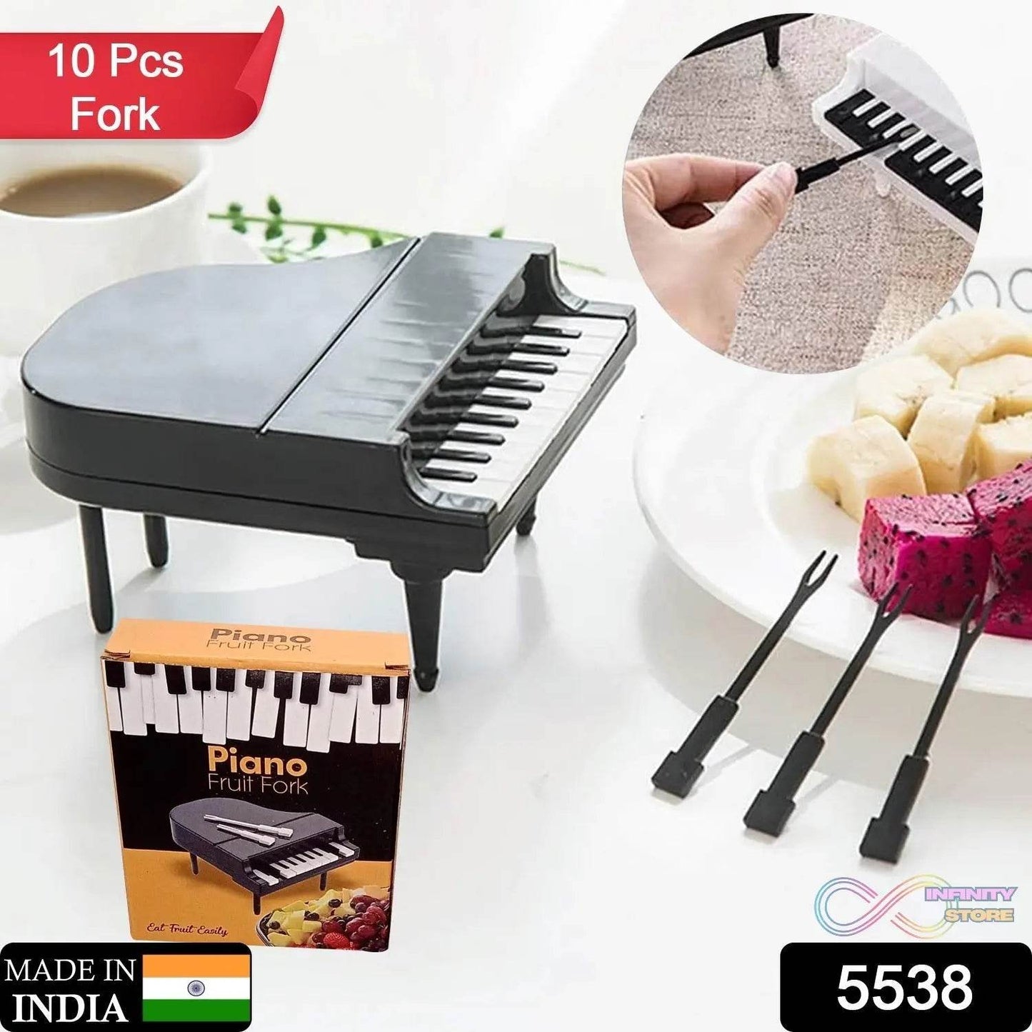 10 Pc Piano Fruit Forks: Fun & Functional for Snacks (Set) - infinityexculsivestore.com