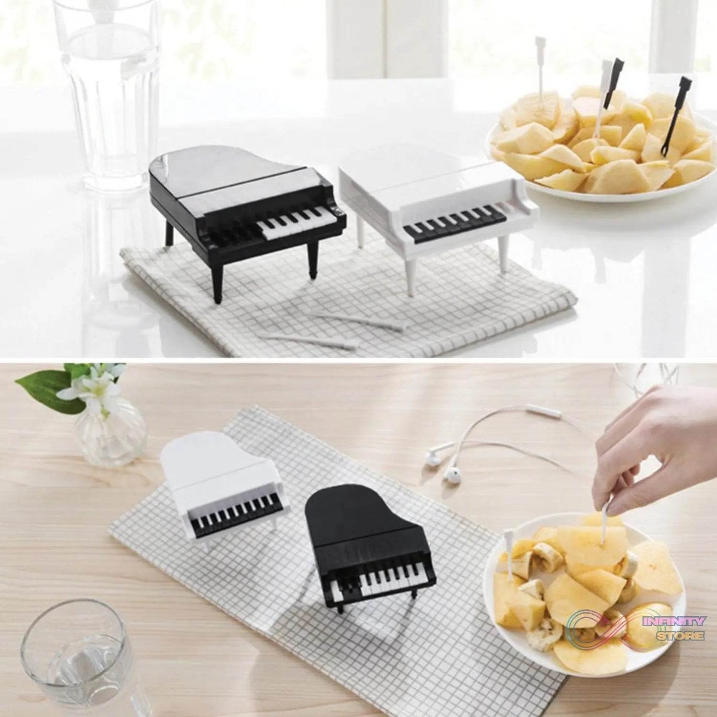 10 Pc Piano Fruit Forks: Fun & Functional for Snacks (Set) - infinityexculsivestore.com