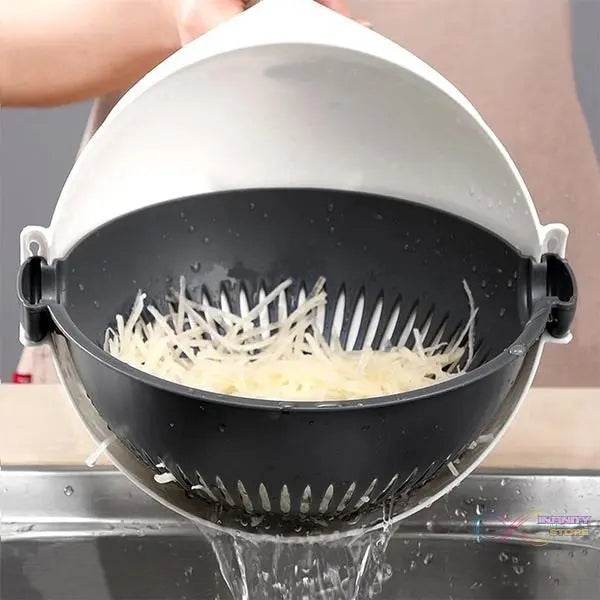10 in 1 Multifunctional Vegetable Fruits Cutter / Slicer Shredder with Rotating Drain Basket - infinityexculsivestore.com