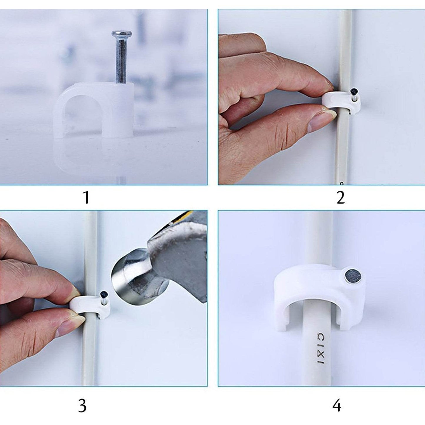 100 Pc 6 MM Cable Clip used in all kinds of wires to make them stuck and holded in walls etc. - infinityexculsivestore.com