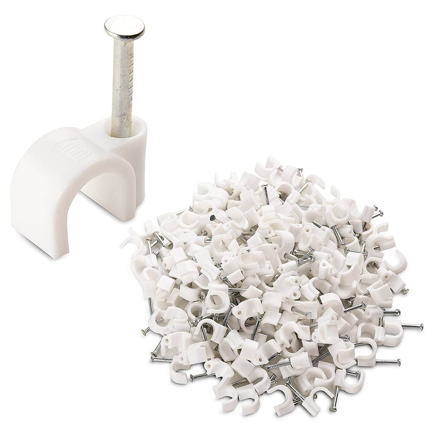 100 Pc 6 MM Cable Clip used in all kinds of wires to make them stuck and holded in walls etc. - infinityexculsivestore.com