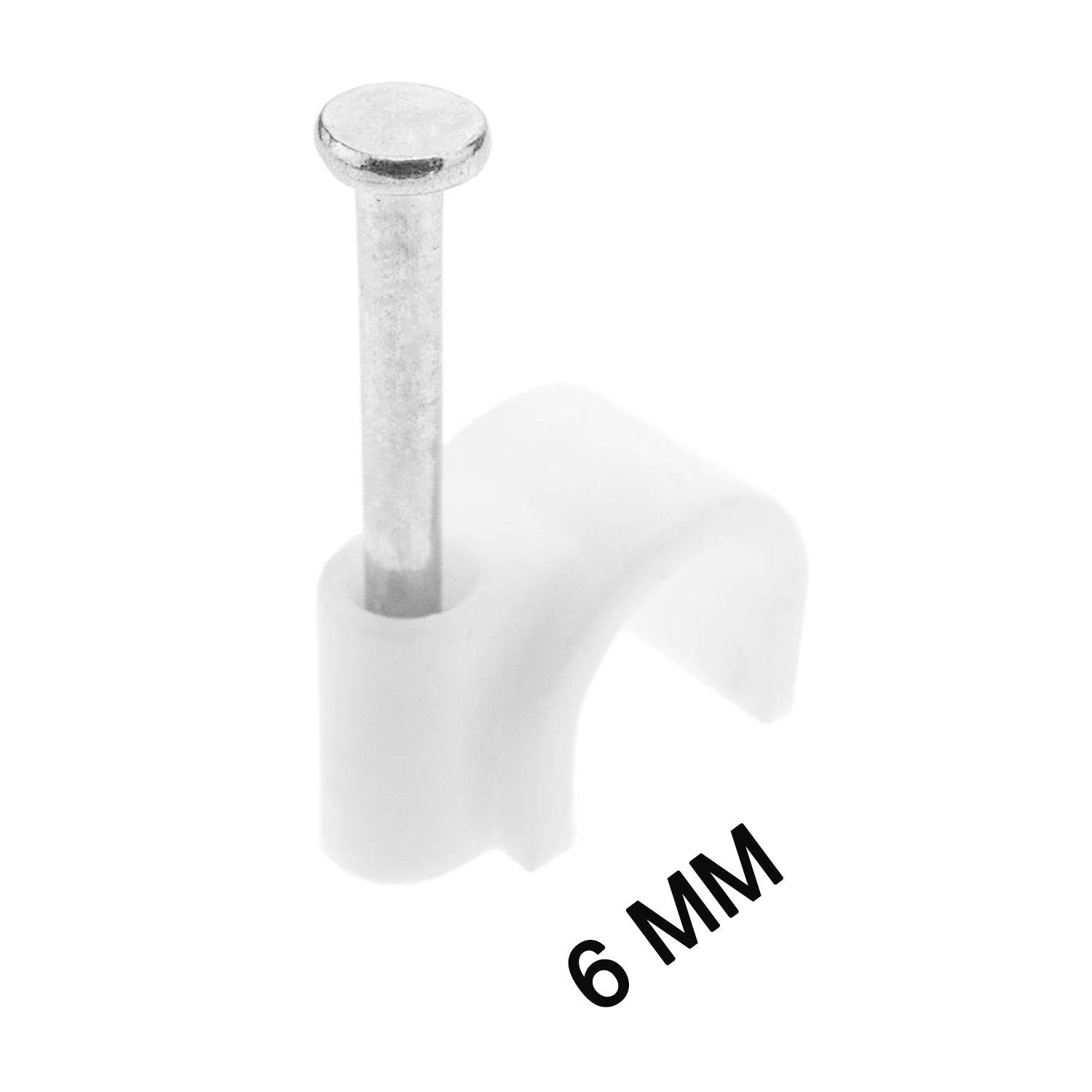 100 Pc 6 MM Cable Clip used in all kinds of wires to make them stuck and holded in walls etc. - infinityexculsivestore.com