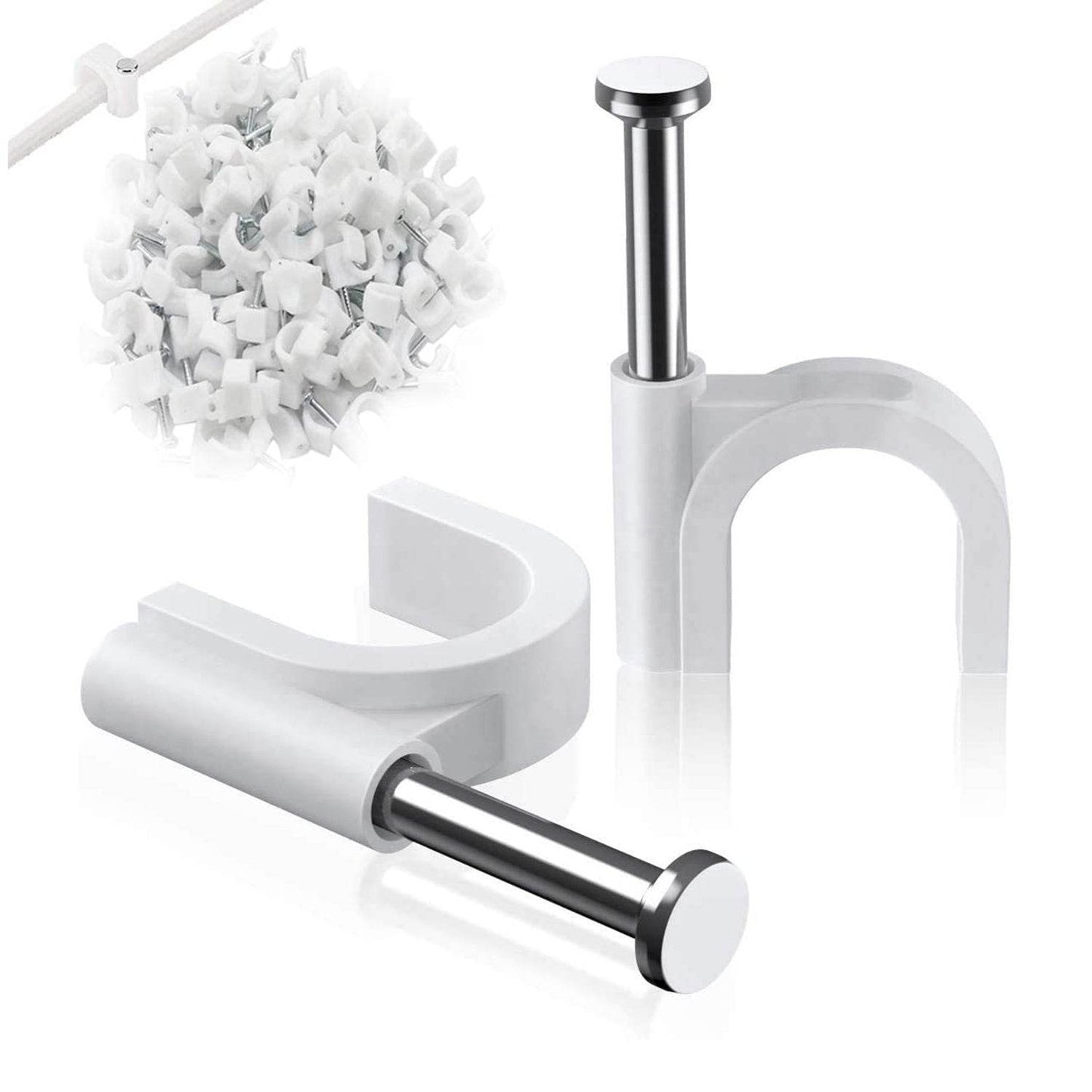 100 Pc 6 MM Cable Clip used in all kinds of wires to make them stuck and holded in walls etc. - infinityexculsivestore.com