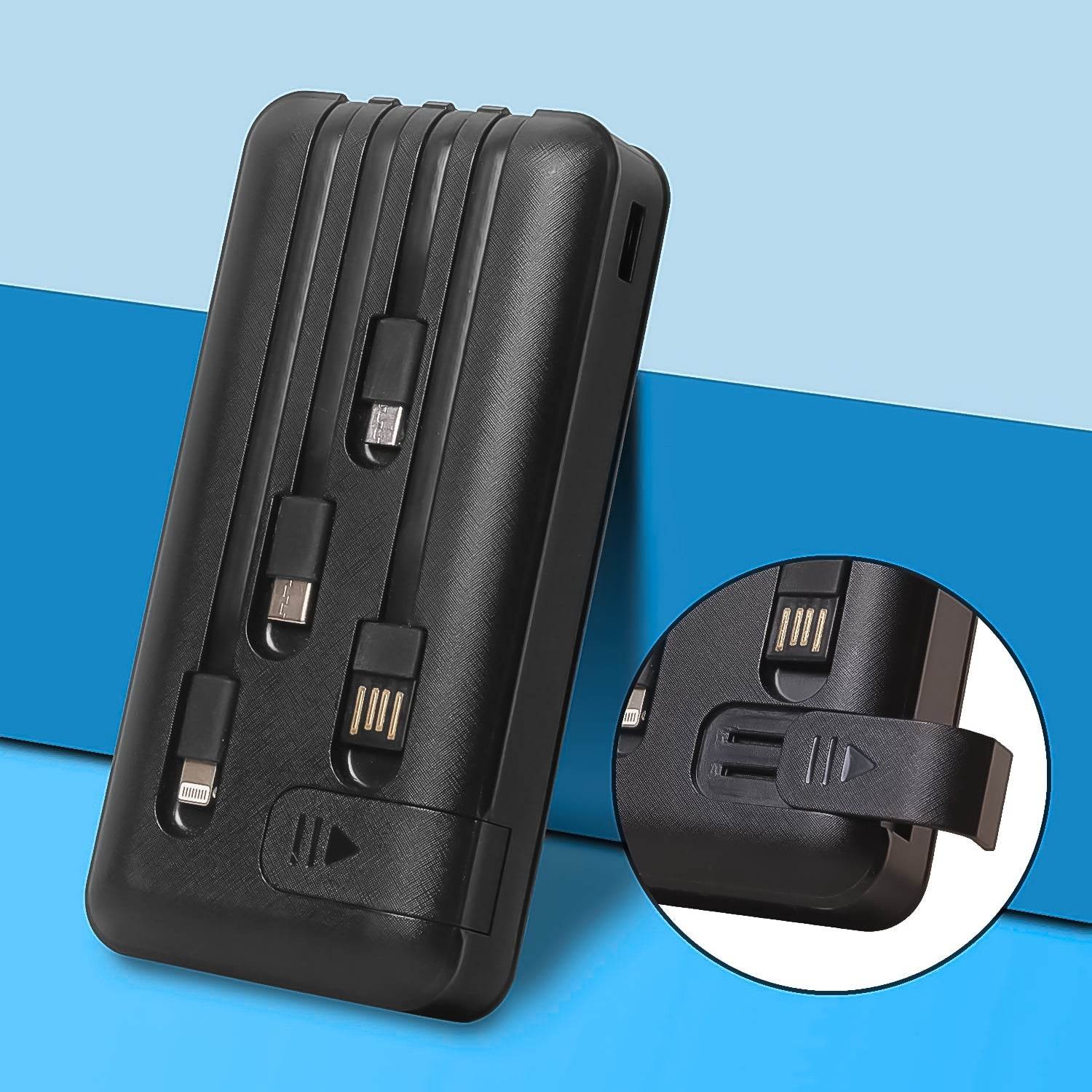 10000mAh, 12W Fast Charging Power Bank with built 4 in 1 USB with Mobile Holder (1 Pc) - infinityexculsivestore.com