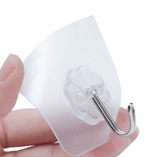 100PC MULTIPURPOSE STRONG SMALL STAINLESS STEEL ADHESIVE WALL HOOKS - infinityexculsivestore.com