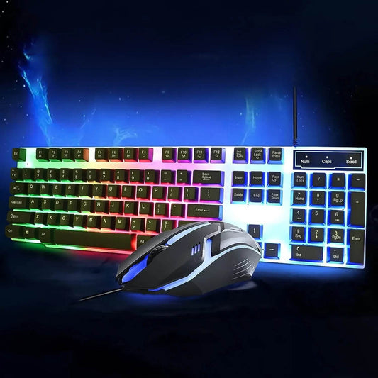 104 Key Colorful Lighting Keyboard Mouse Set (2 Pc Set) - infinityexculsivestore.com