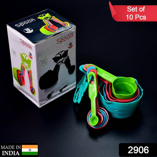 10Pcs Plastic Measuring Spoons and Cups Set for Home Kitchen Cooking. - infinityexculsivestore.com