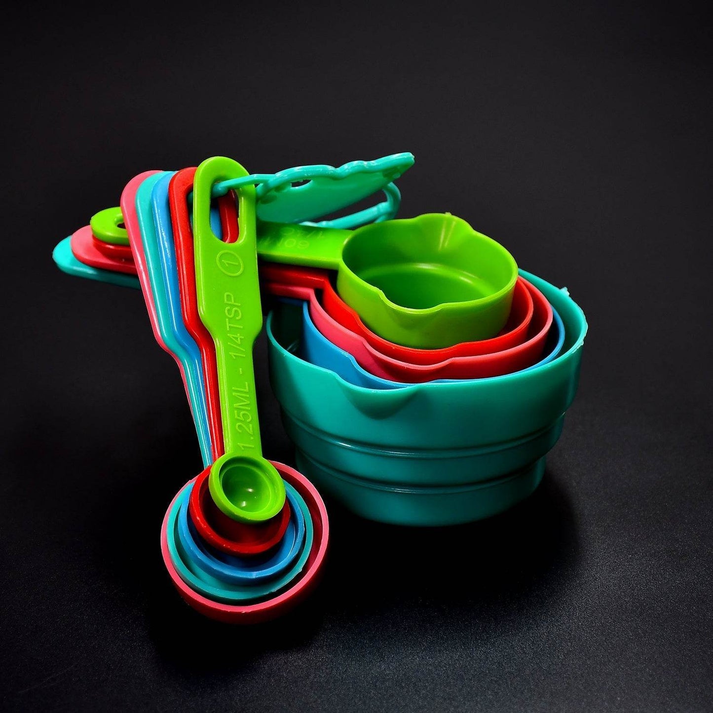 10Pcs Plastic Measuring Spoons and Cups Set for Home Kitchen Cooking. - infinityexculsivestore.com