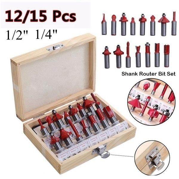 12 / 15pcs Milling Cutter Router Bit Set - infinityexculsivestore.com