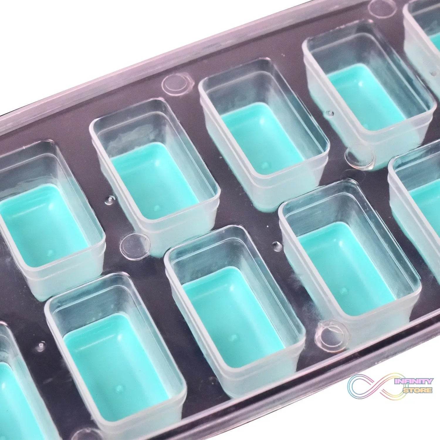 12-Grid Silicone Ice Cube Tray - Food-Grade Square Ice Maker, Easy Release Bottom - infinityexculsivestore.com