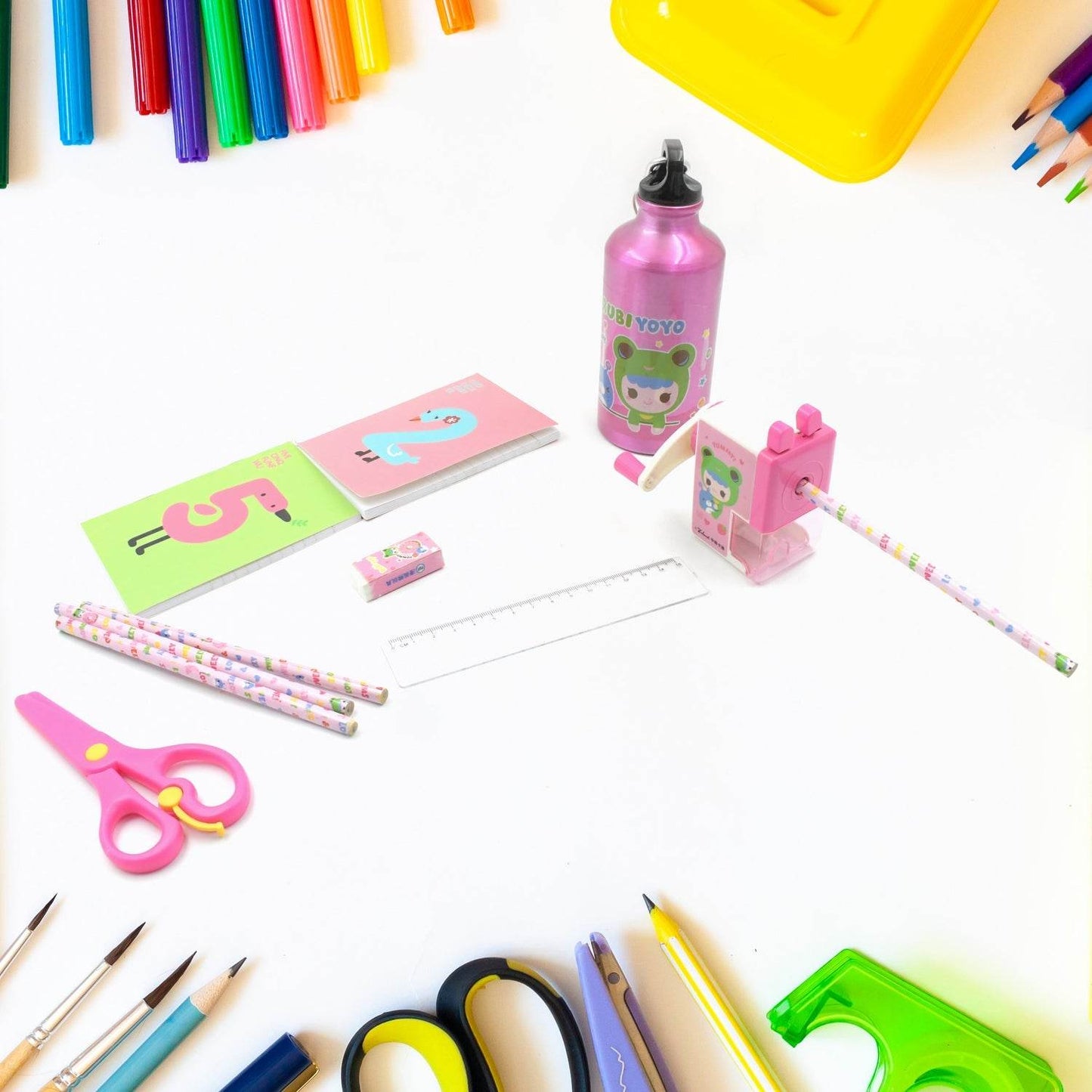 12-Piece Stationery Set: Pencil Box, Pencils, Erasers & More - infinityexculsivestore.com