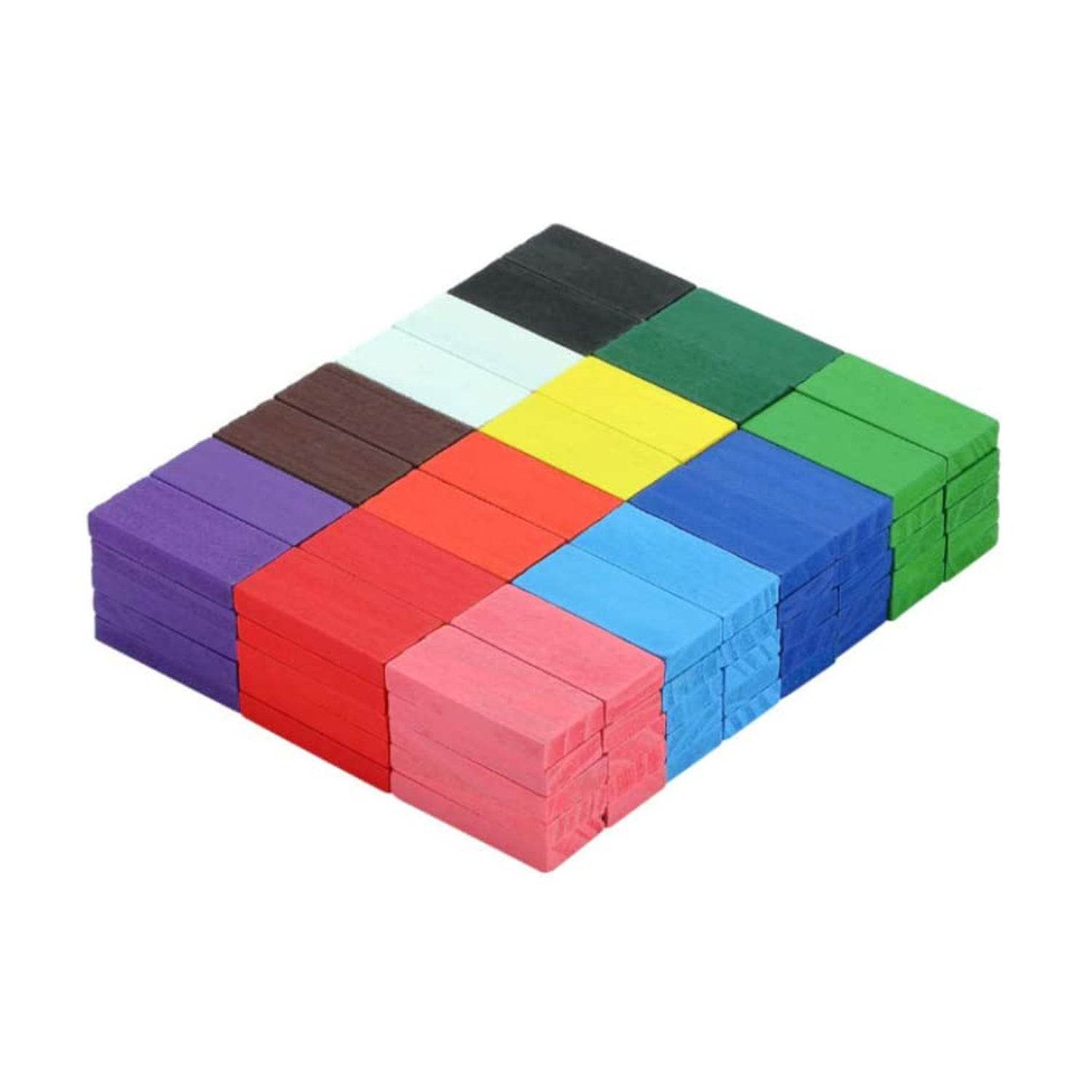 120Pc Dominoes Blocks Set Multicolor Wooden Toy Building Indoor Game Toy. - infinityexculsivestore.com