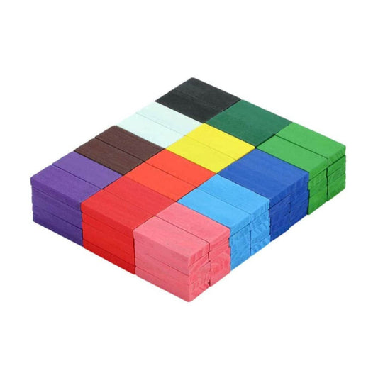 120Pc Dominoes Blocks Set Multicolor Wooden Toy Building Indoor Game Toy. - infinityexculsivestore.com