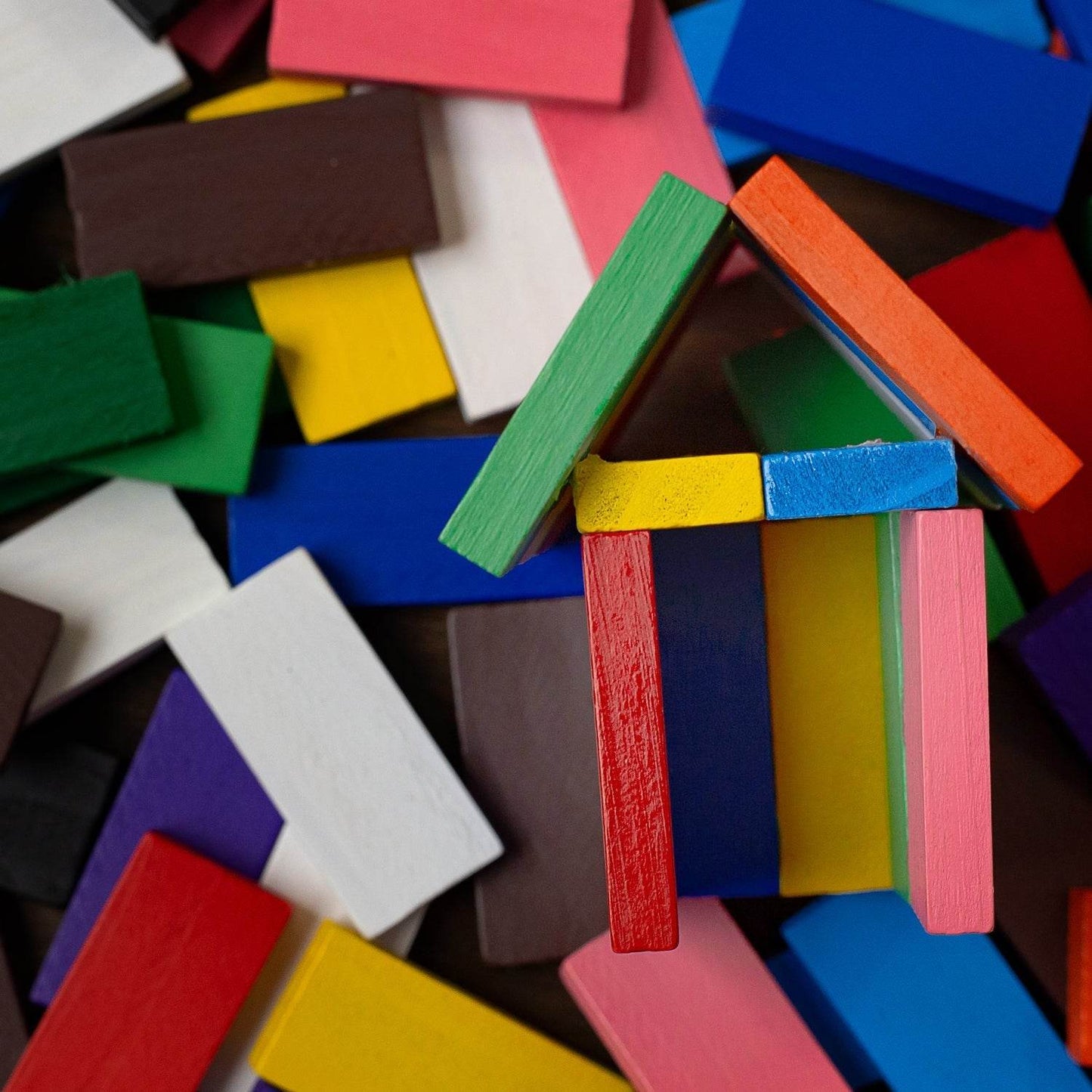 120Pc Dominoes Blocks Set Multicolor Wooden Toy Building Indoor Game Toy. - infinityexculsivestore.com
