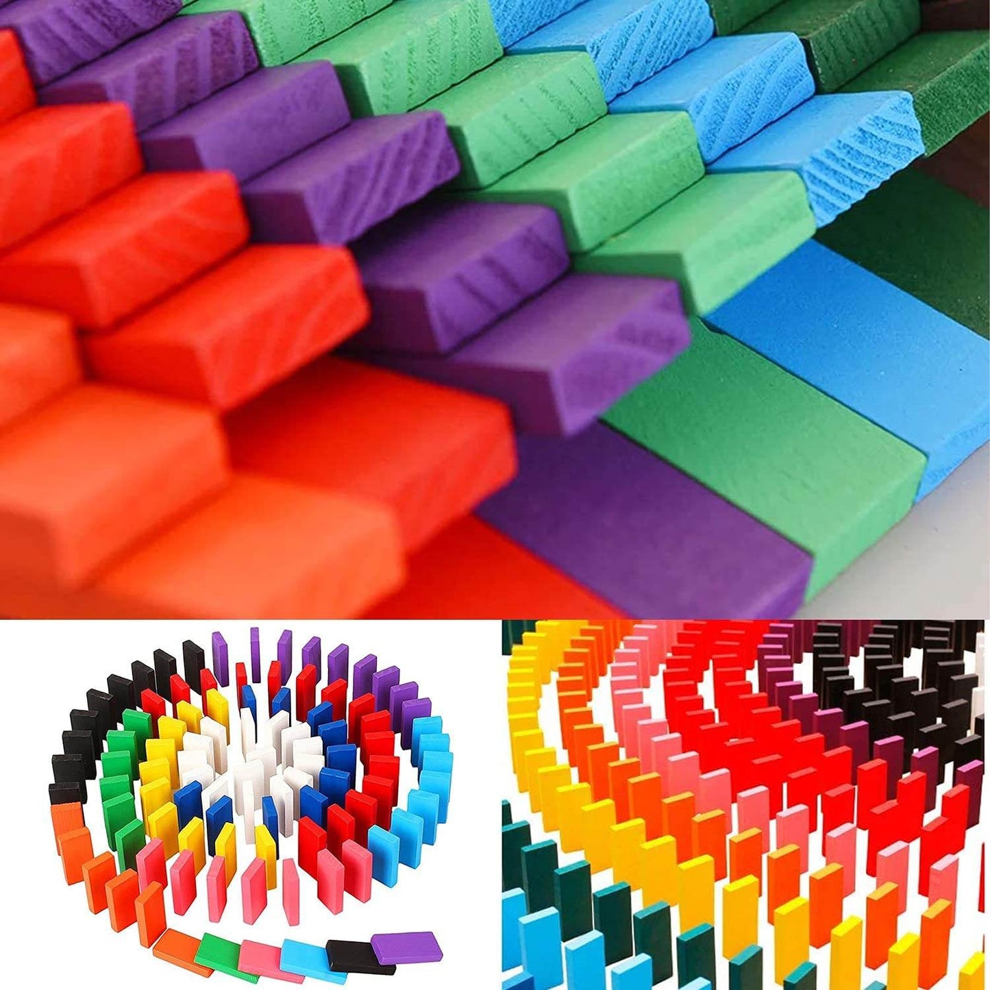 120Pc Dominoes Blocks Set Multicolor Wooden Toy Building Indoor Game Toy. - infinityexculsivestore.com