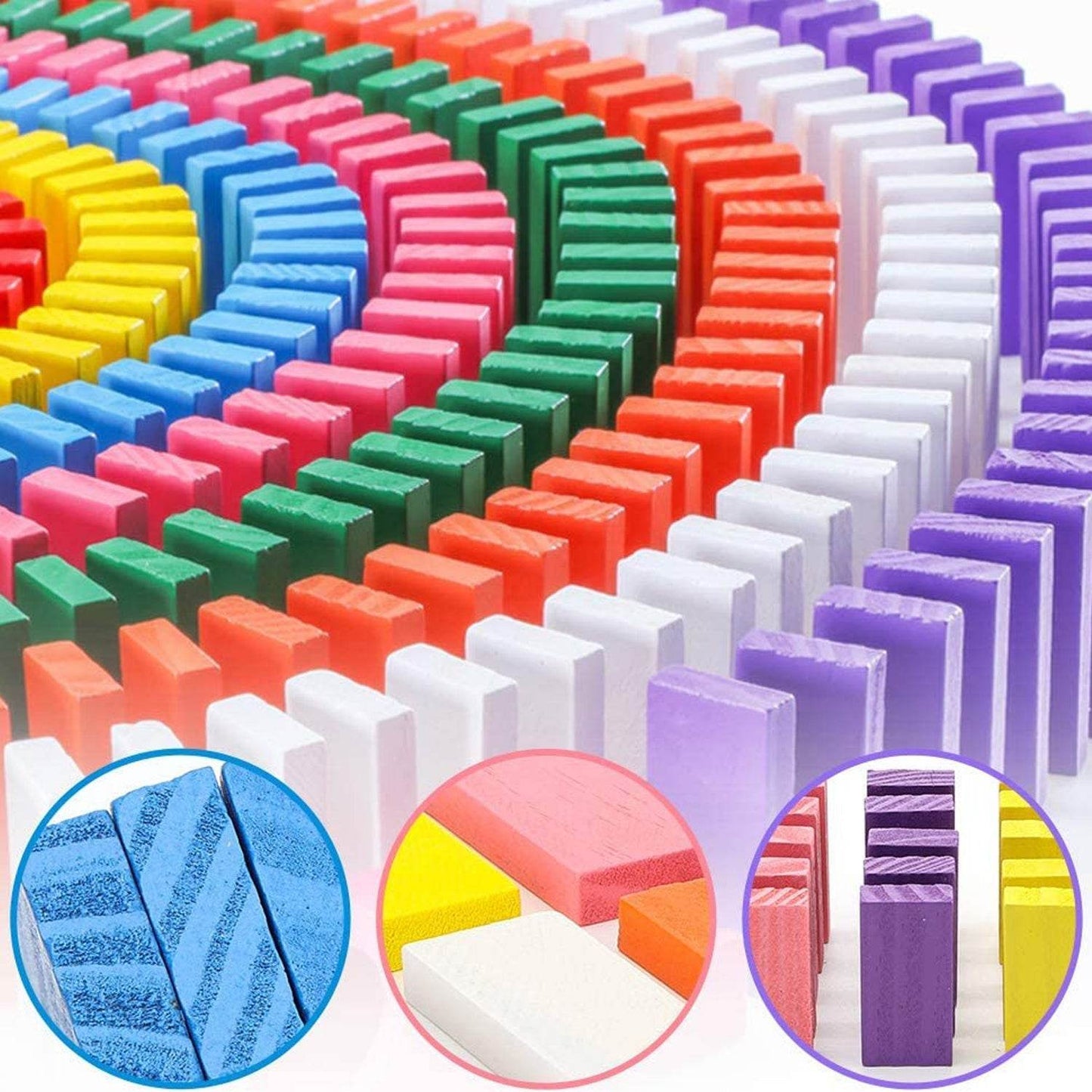 120Pc Dominoes Blocks Set Multicolor Wooden Toy Building Indoor Game Toy. - infinityexculsivestore.com