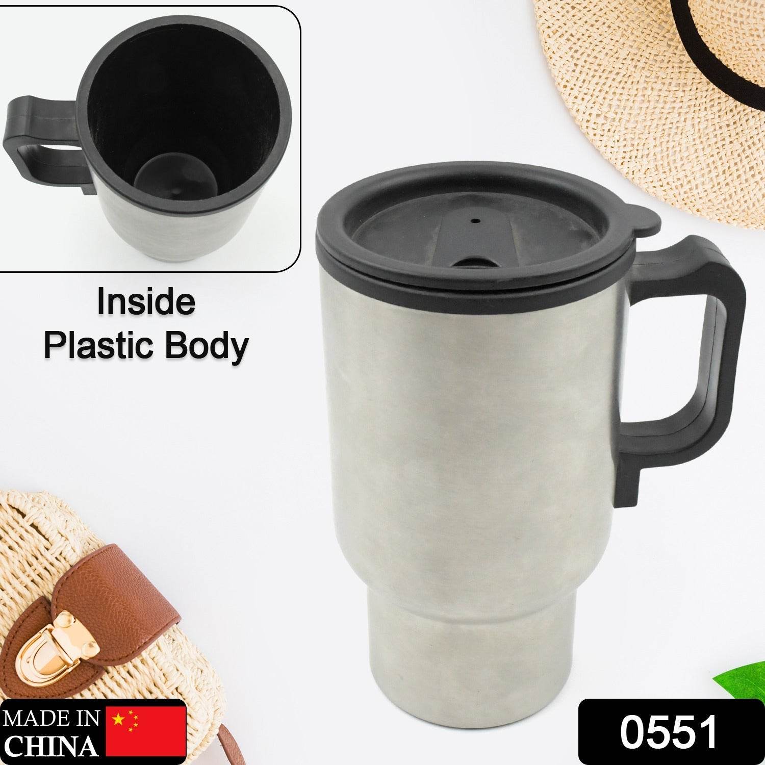 12V Car Charging Electric Kettle Mug (Silver) - infinityexculsivestore.com