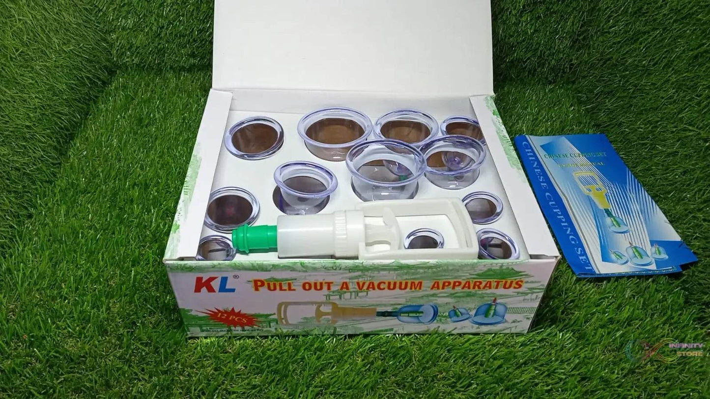 12pcs Cups Vacuum Cupping Kit Pull Out a Vacuum Apparatus Therapy Relax Massagers Curve Suction Pump - infinityexculsivestore.com
