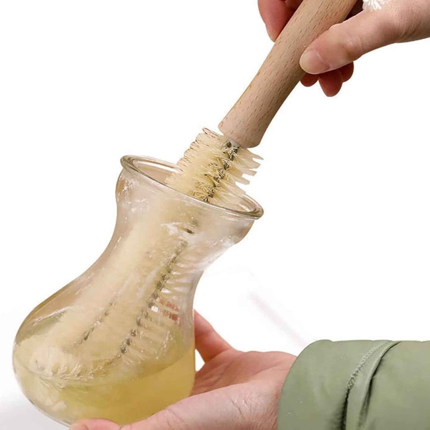 13 inch Bottle Brush, Bristle Brush with  Wood Handle, Washing Brush with Wooden Handle, Kitchen Cleaning Tool, Brushes for Dish, Tumbler, Teapot, Cup, Pan - infinityexculsivestore.com