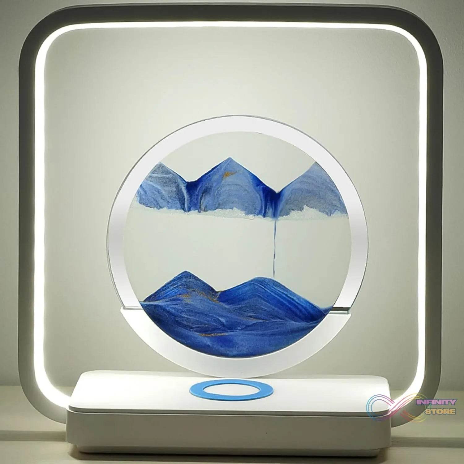 13477 3D Wireless Charging LED Light USB Quicksand Painting Lamp for Bedroom - infinityexculsivestore.com