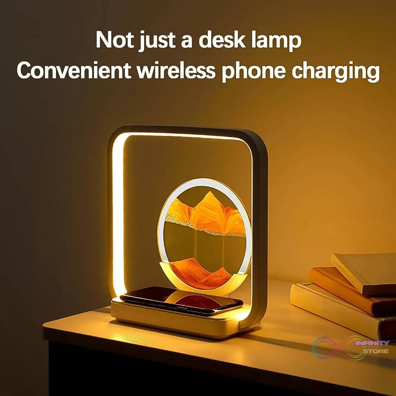 13477 3D Wireless Charging LED Light USB Quicksand Painting Lamp for Bedroom - infinityexculsivestore.com