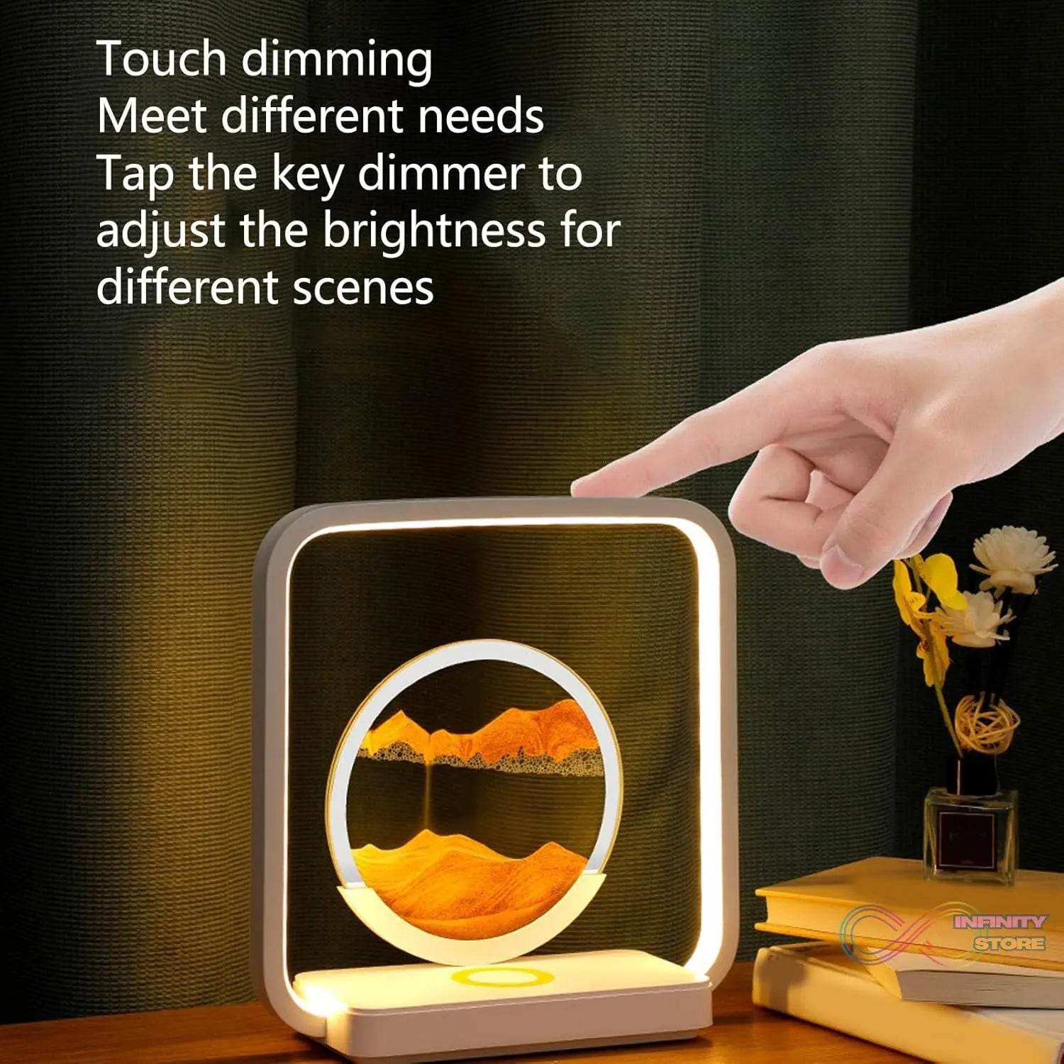 13477 3D Wireless Charging LED Light USB Quicksand Painting Lamp for Bedroom - infinityexculsivestore.com