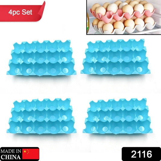15 Cavity Plastic Egg Tray Egg Trays for Storage with 15 Eggs Holder (4 Pc Set) - infinityexculsivestore.com