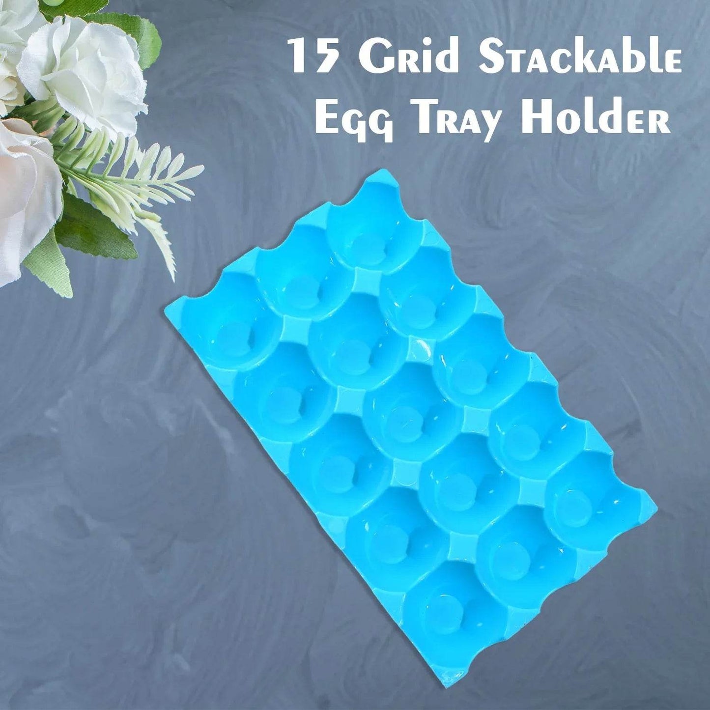 15 Cavity Plastic Egg Tray Egg Trays for Storage with 15 Eggs Holder (4 Pc Set) - infinityexculsivestore.com