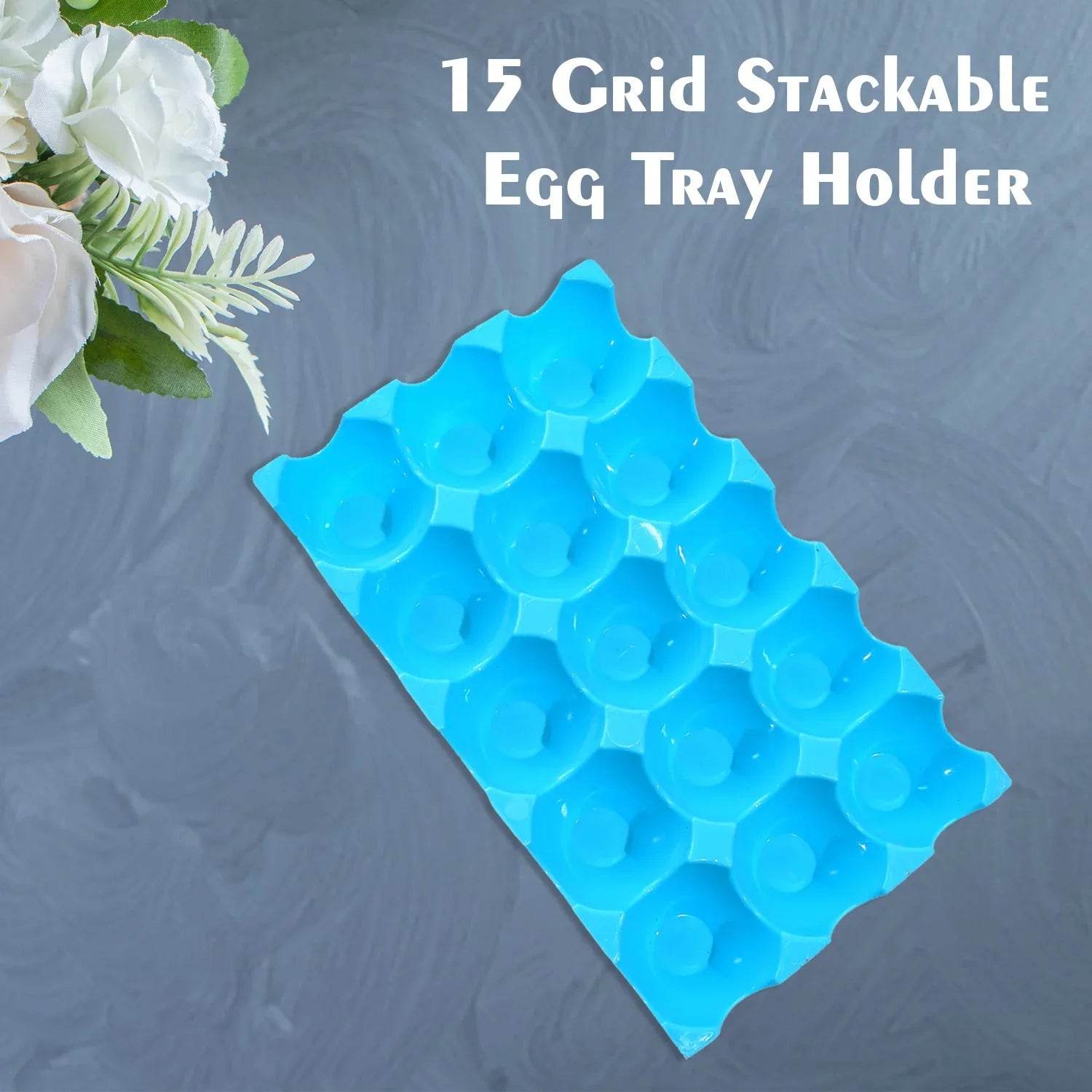 15 Cavity Plastic Egg Tray Egg Trays for Storage with 15 Eggs Holder (4 Pc Set) - infinityexculsivestore.com