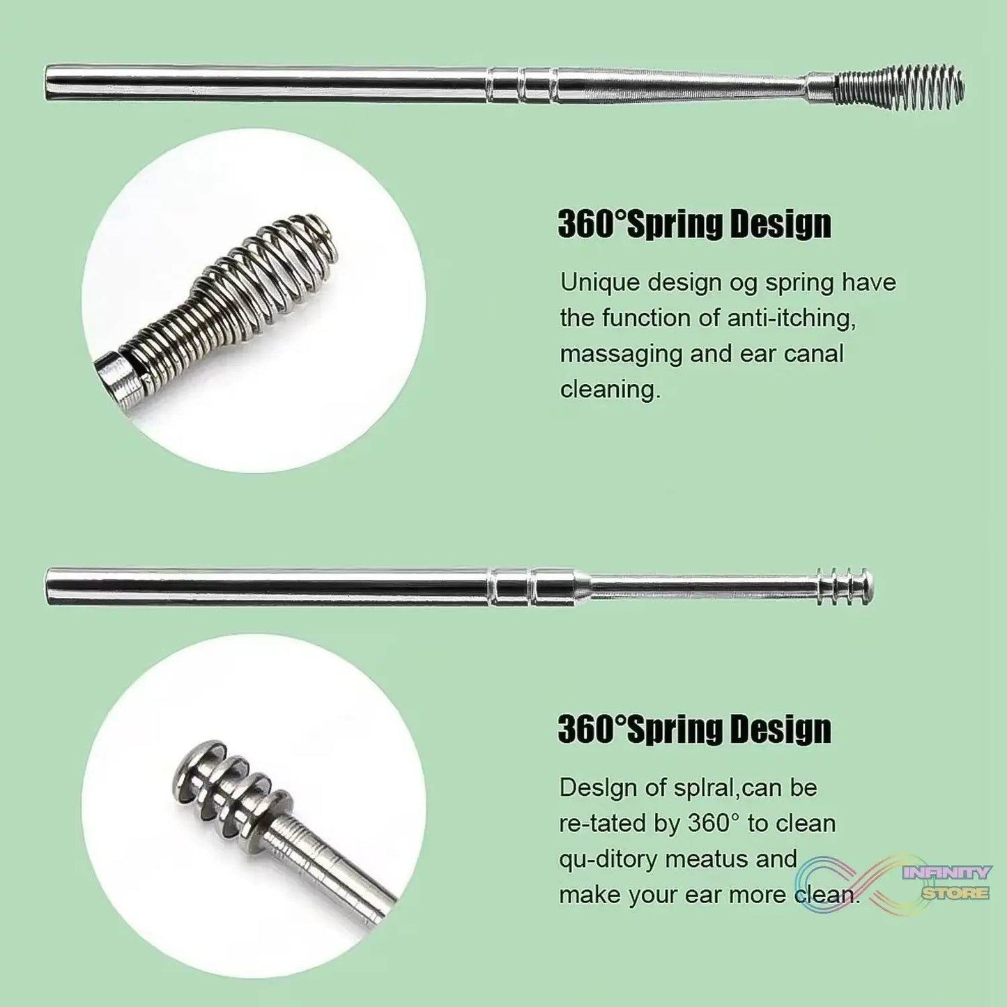 15036 6-in-1 Ear Wax Cleaner- Resuable Ear Cleaning Tools Leather Pouch - infinityexculsivestore.com