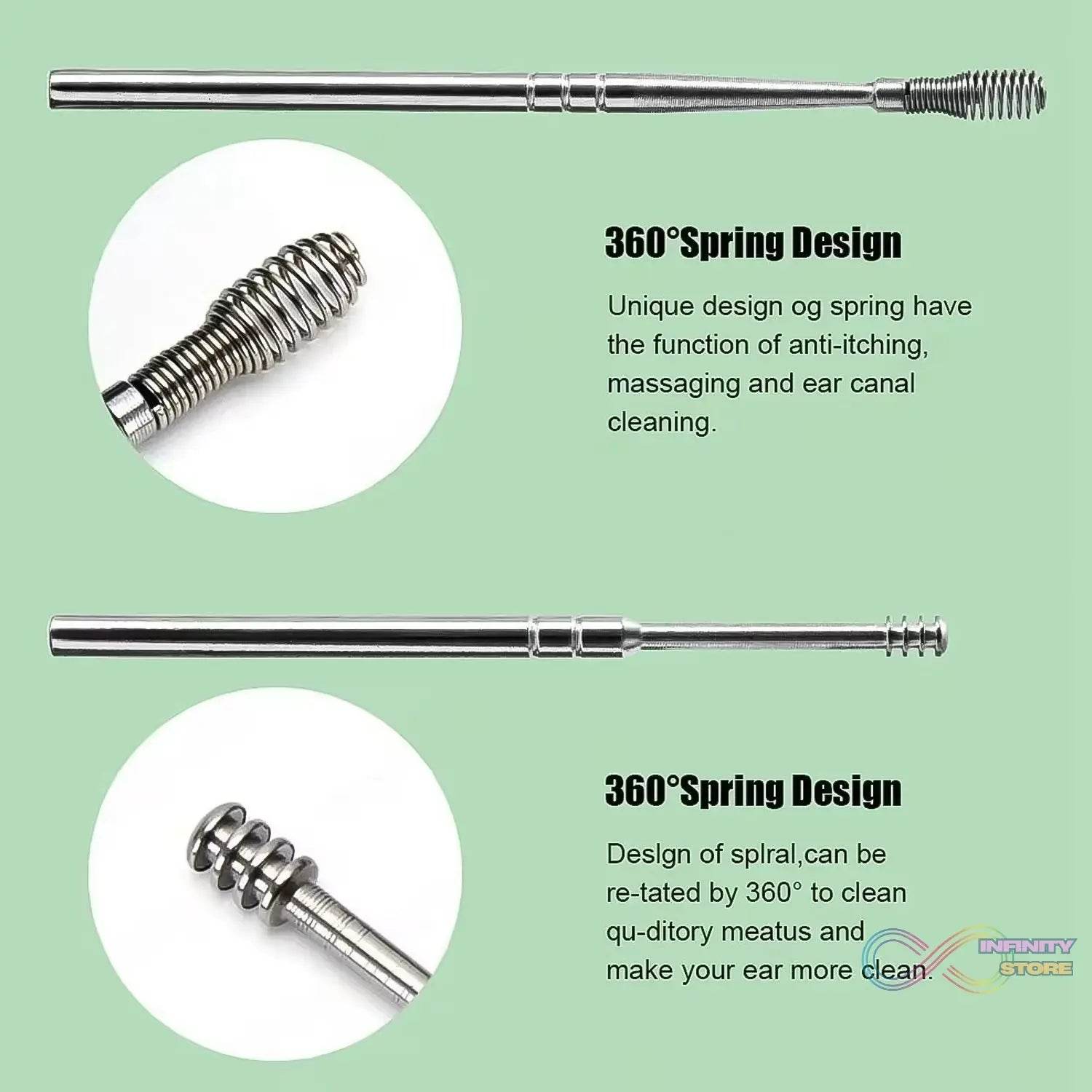 15036 6-in-1 Ear Wax Cleaner- Resuable Ear Cleaning Tools Leather Pouch - infinityexculsivestore.com