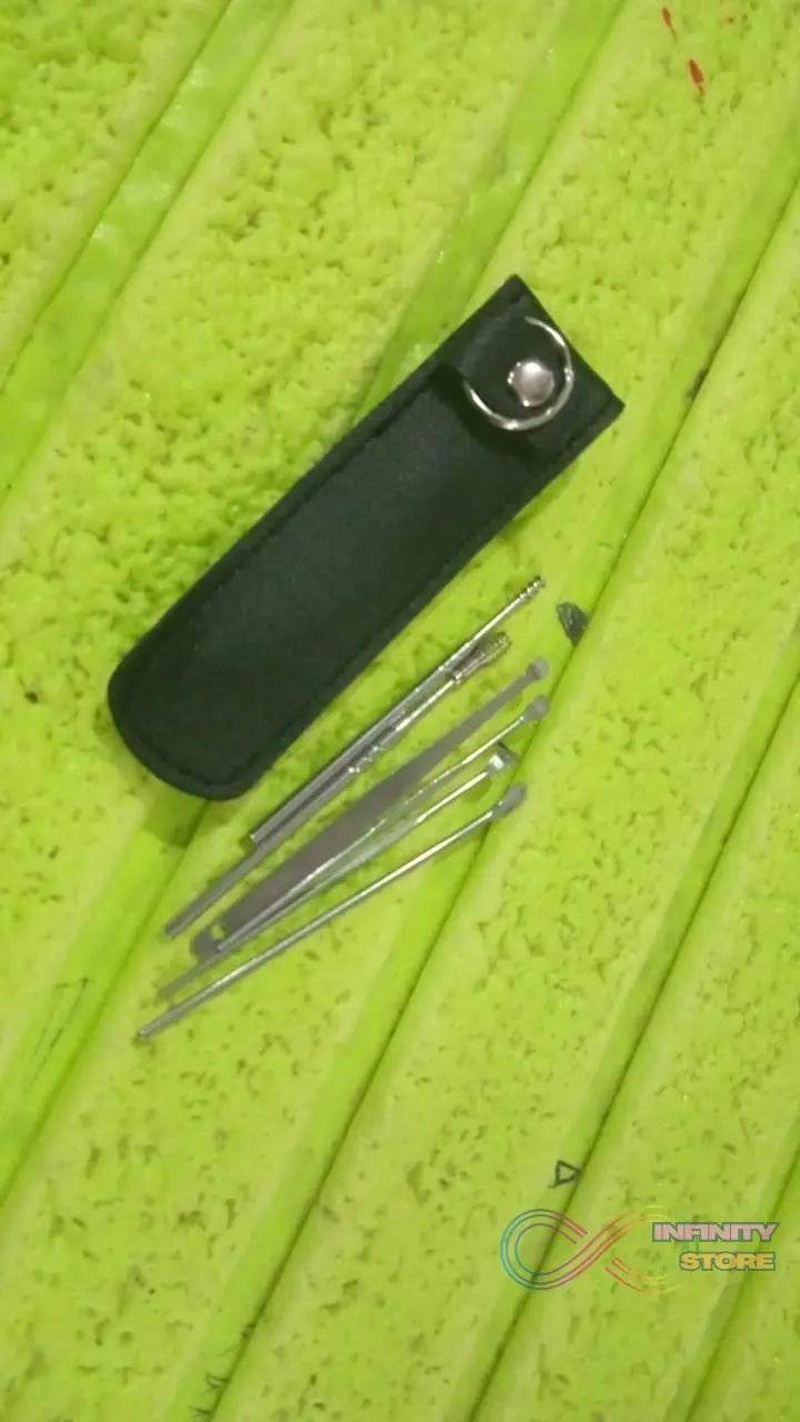 15036 6-in-1 Ear Wax Cleaner- Resuable Ear Cleaning Tools Leather Pouch - infinityexculsivestore.com