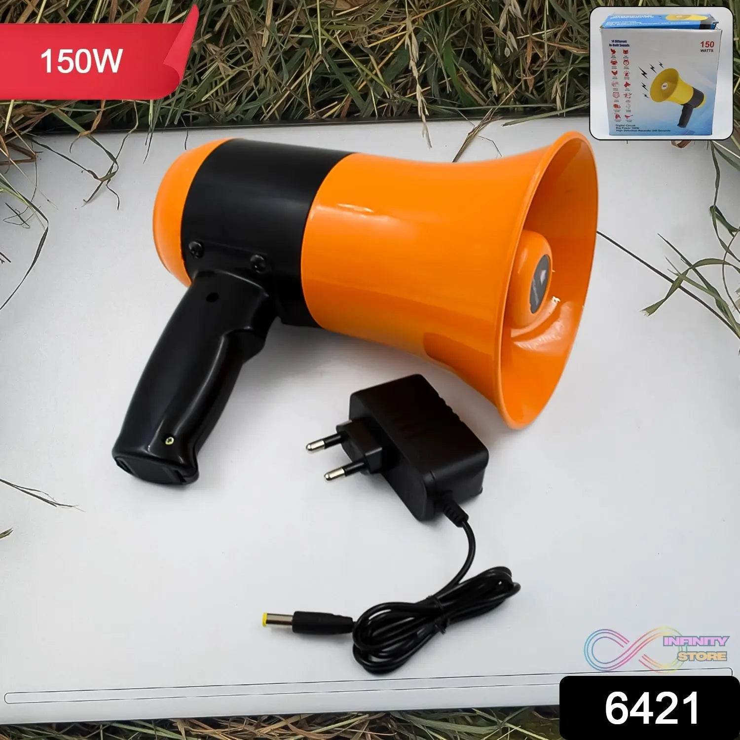 150W Bluetooth Megaphone with PA System, Music & Siren - infinityexculsivestore.com