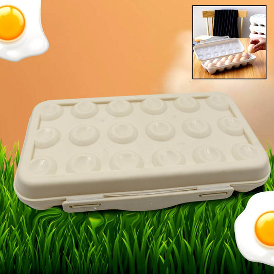 18 Grid Egg Holder Storage, Shock-Proof Egg Container with Buckle, Egg Carrier, Egg Tray, Egg Shelter, Effective Full Seal, Egg House use for Fridge, Camping, Kitchen - infinityexculsivestore.com