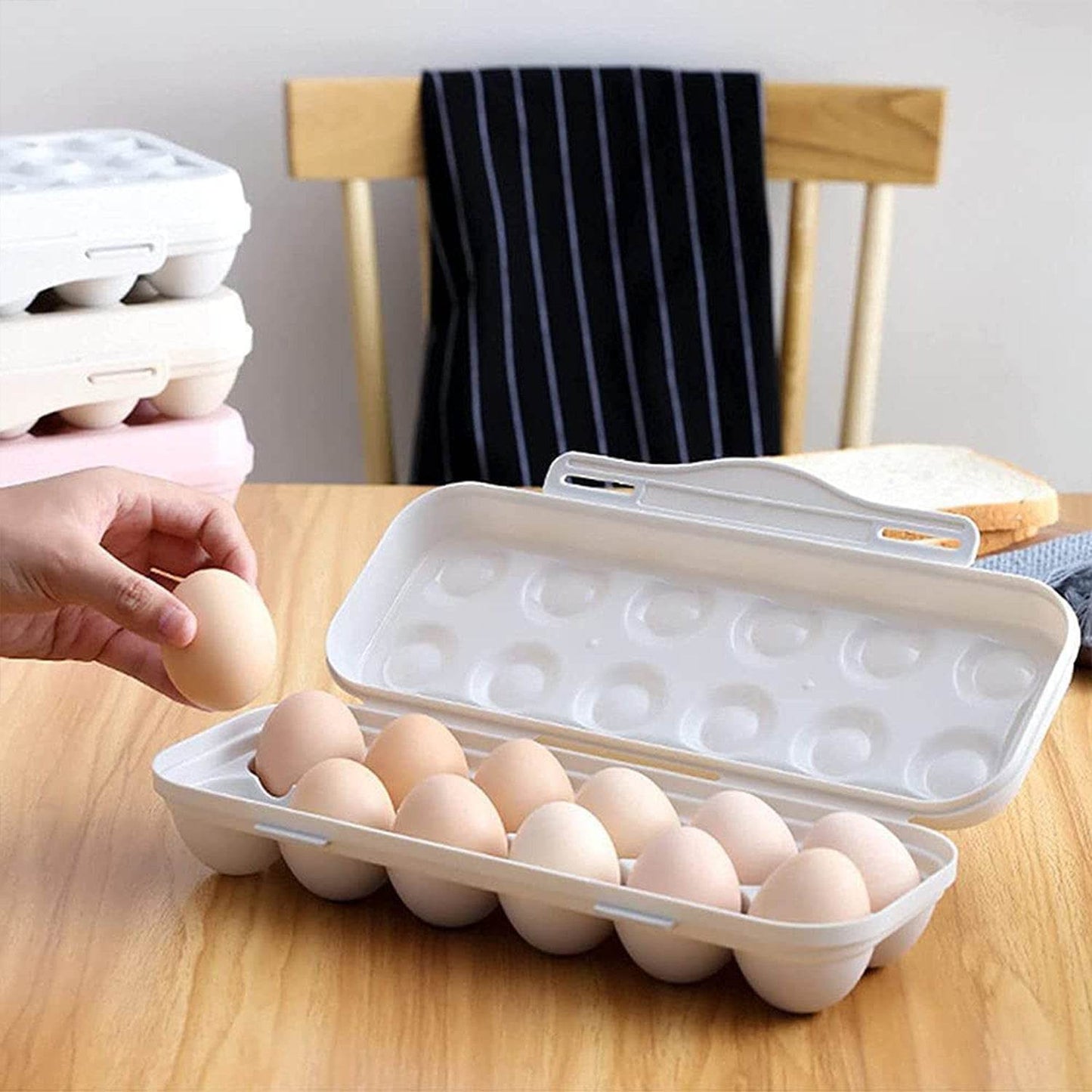18 Grid Egg Holder Storage, Shock-Proof Egg Container with Buckle, Egg Carrier, Egg Tray, Egg Shelter, Effective Full Seal, Egg House use for Fridge, Camping, Kitchen - infinityexculsivestore.com
