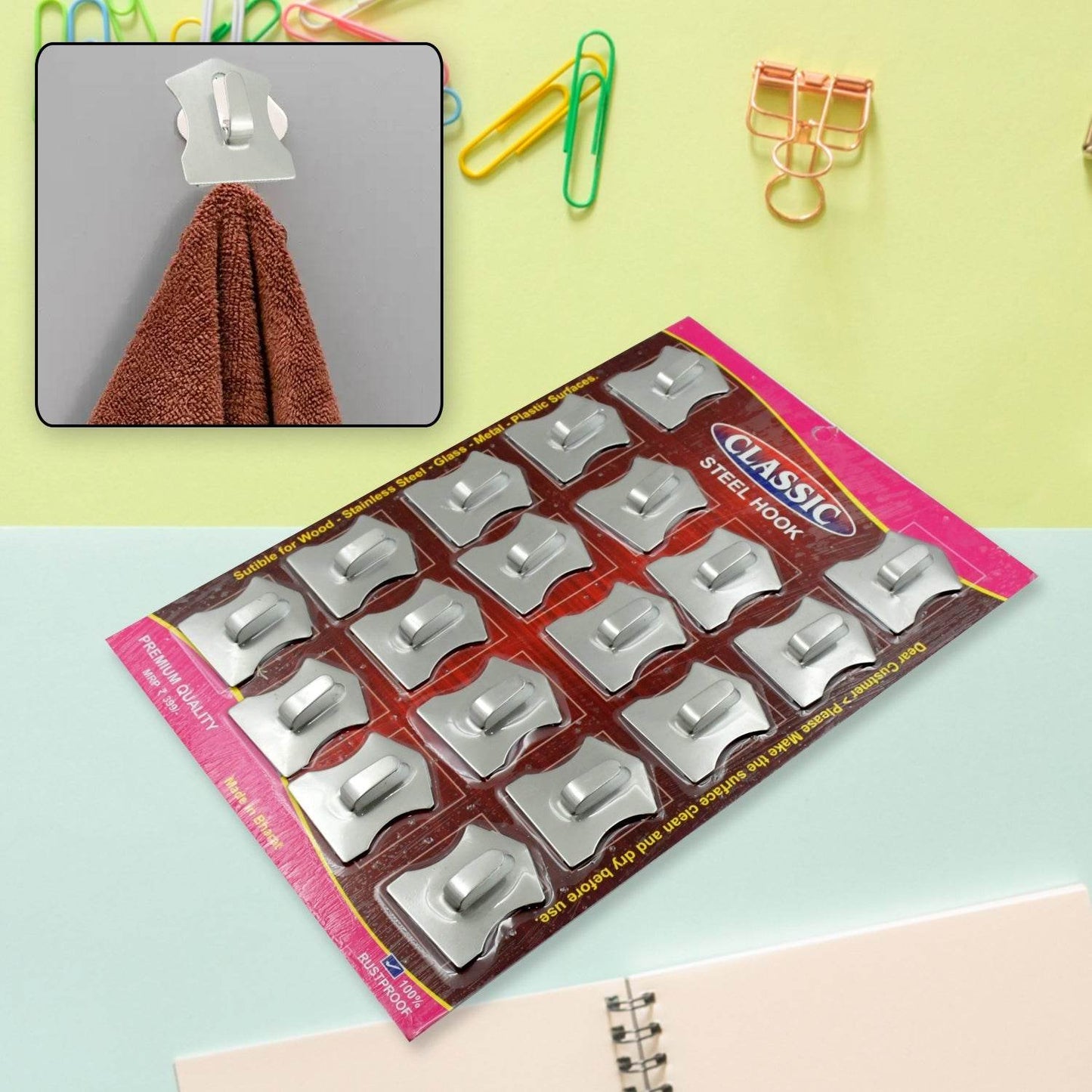 18-Piece Stainless Steel Wall Hooks: Organize Your Home Effortlessly - infinityexculsivestore.com