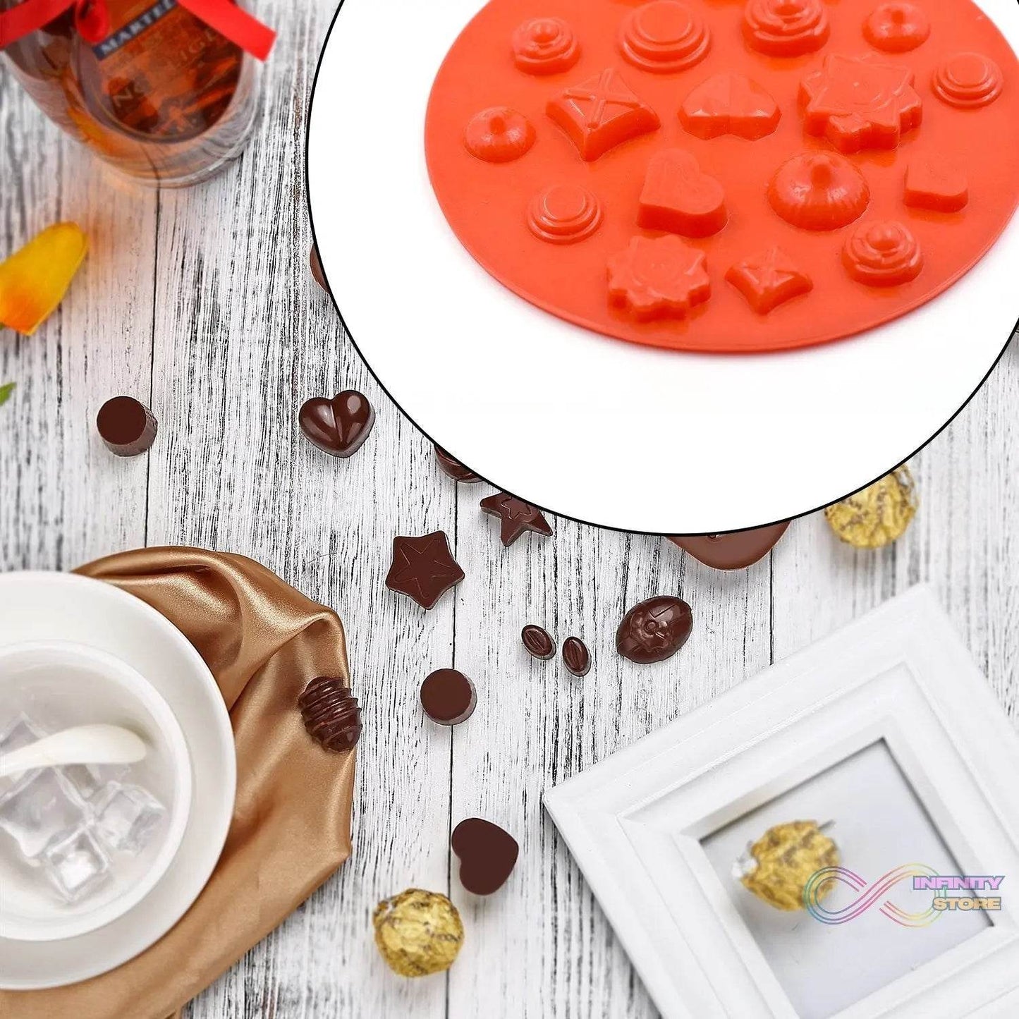 19 Cavity Mix Shape Chocolate Mould (1Pc Only) - infinityexculsivestore.com