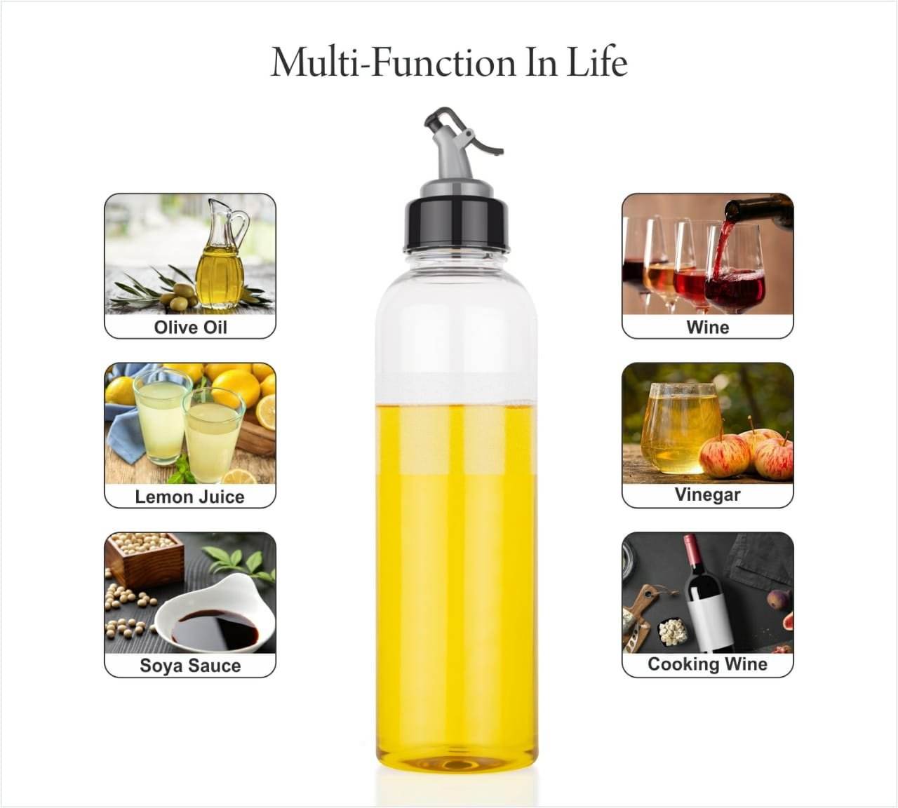 1L Oil Dispenser with Lid & Drip - Free Spout - infinityexculsivestore.com