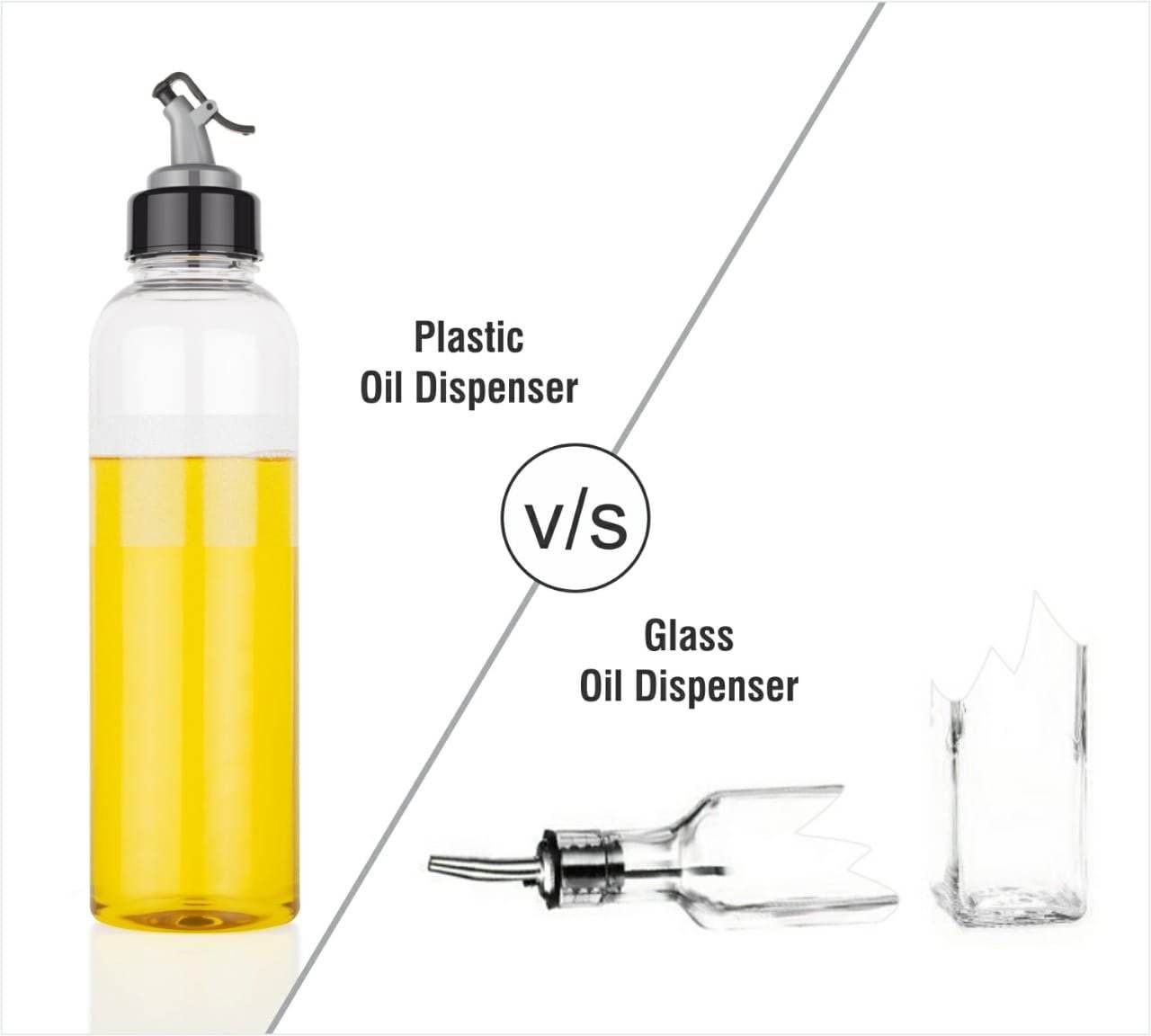 1L Oil Dispenser with Lid & Drip - Free Spout - infinityexculsivestore.com