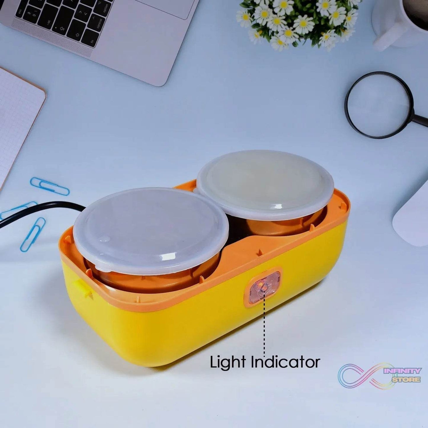 1Layer Electric Lunch Box for Office, Portable Lunch Warmer with Removable 2 Stainless Steel Container. - infinityexculsivestore.com