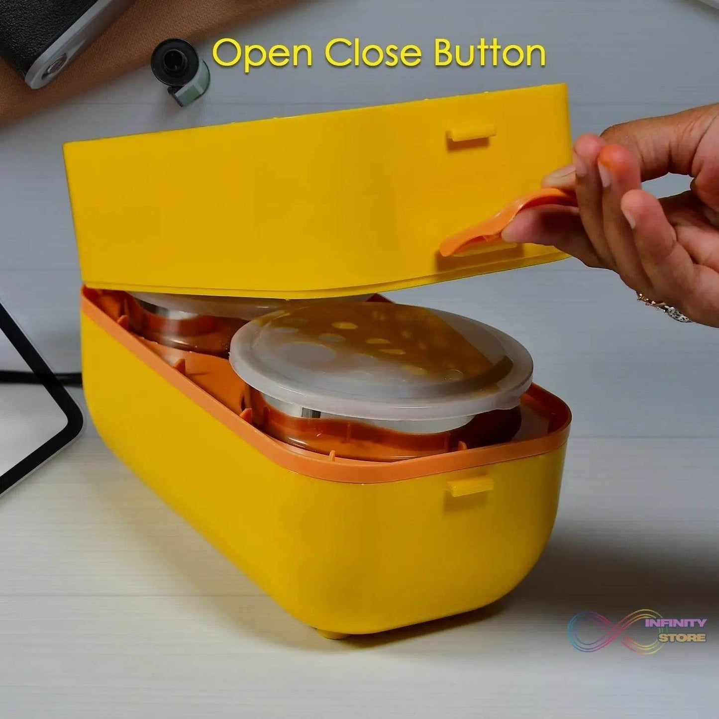 1Layer Electric Lunch Box for Office, Portable Lunch Warmer with Removable 2 Stainless Steel Container. - infinityexculsivestore.com