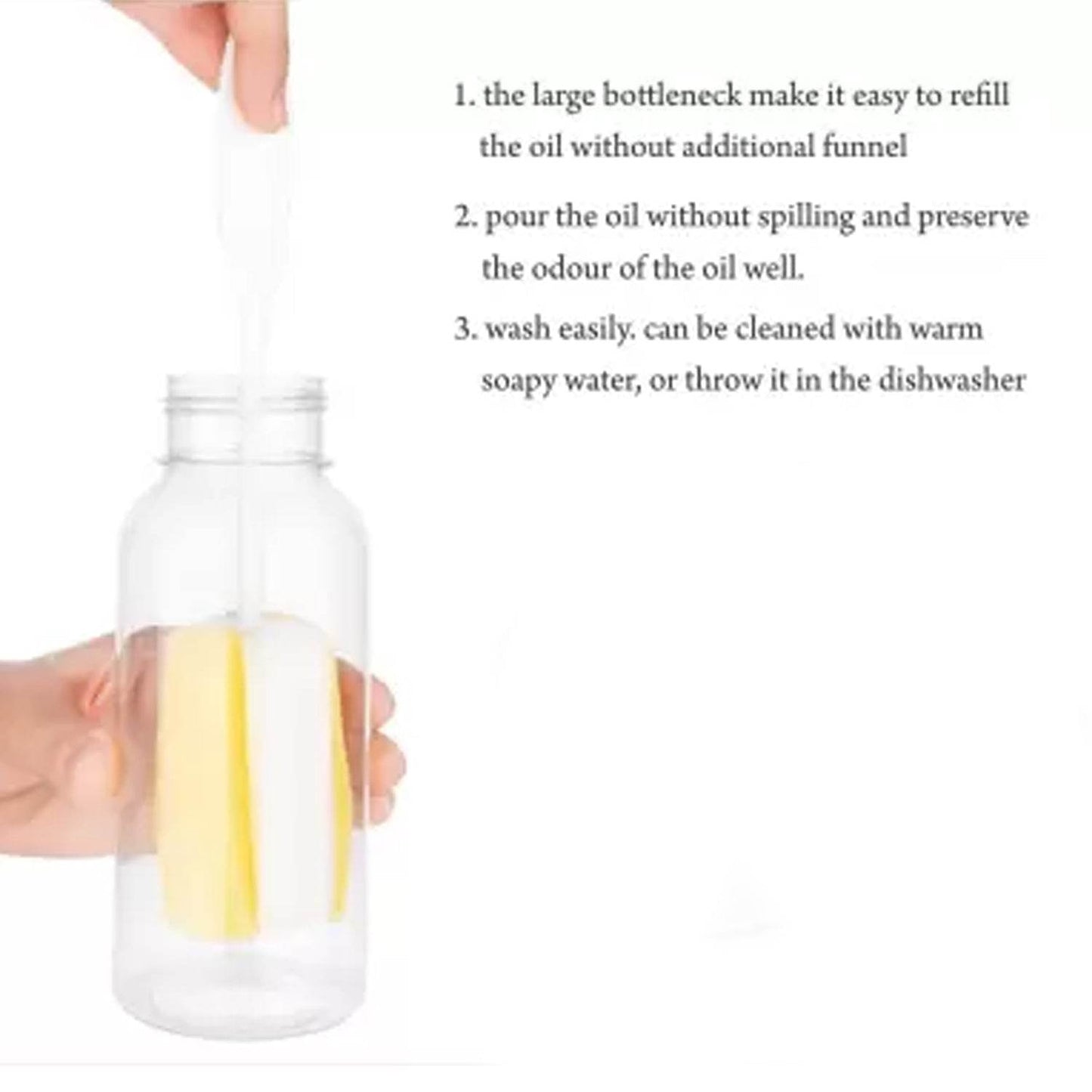 1ltr Plastic Oil Dispenser With Lid - Clear, Drip Free Spout, Controlled Use. - infinityexculsivestore.com