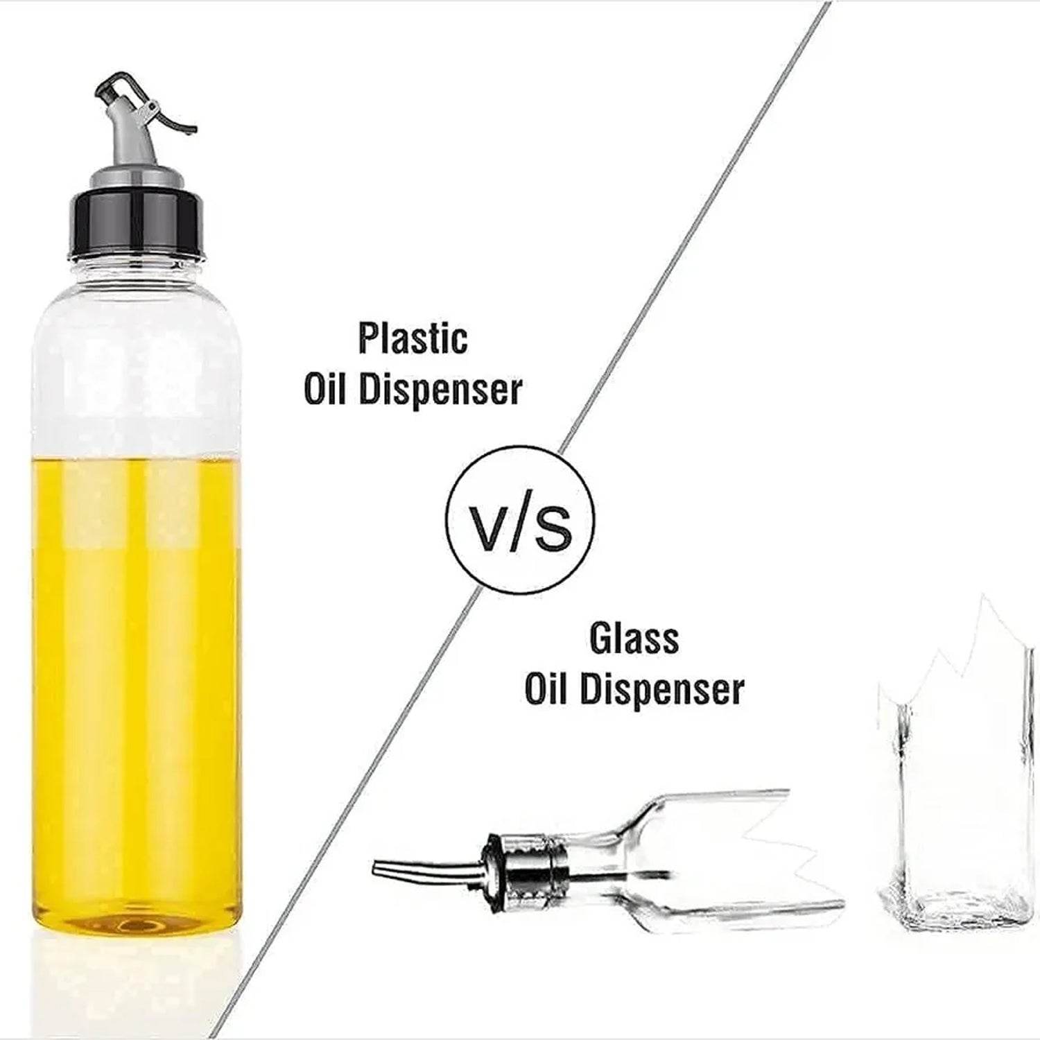 1ltr Plastic Oil Dispenser With Lid - Clear, Drip Free Spout, Controlled Use. - infinityexculsivestore.com