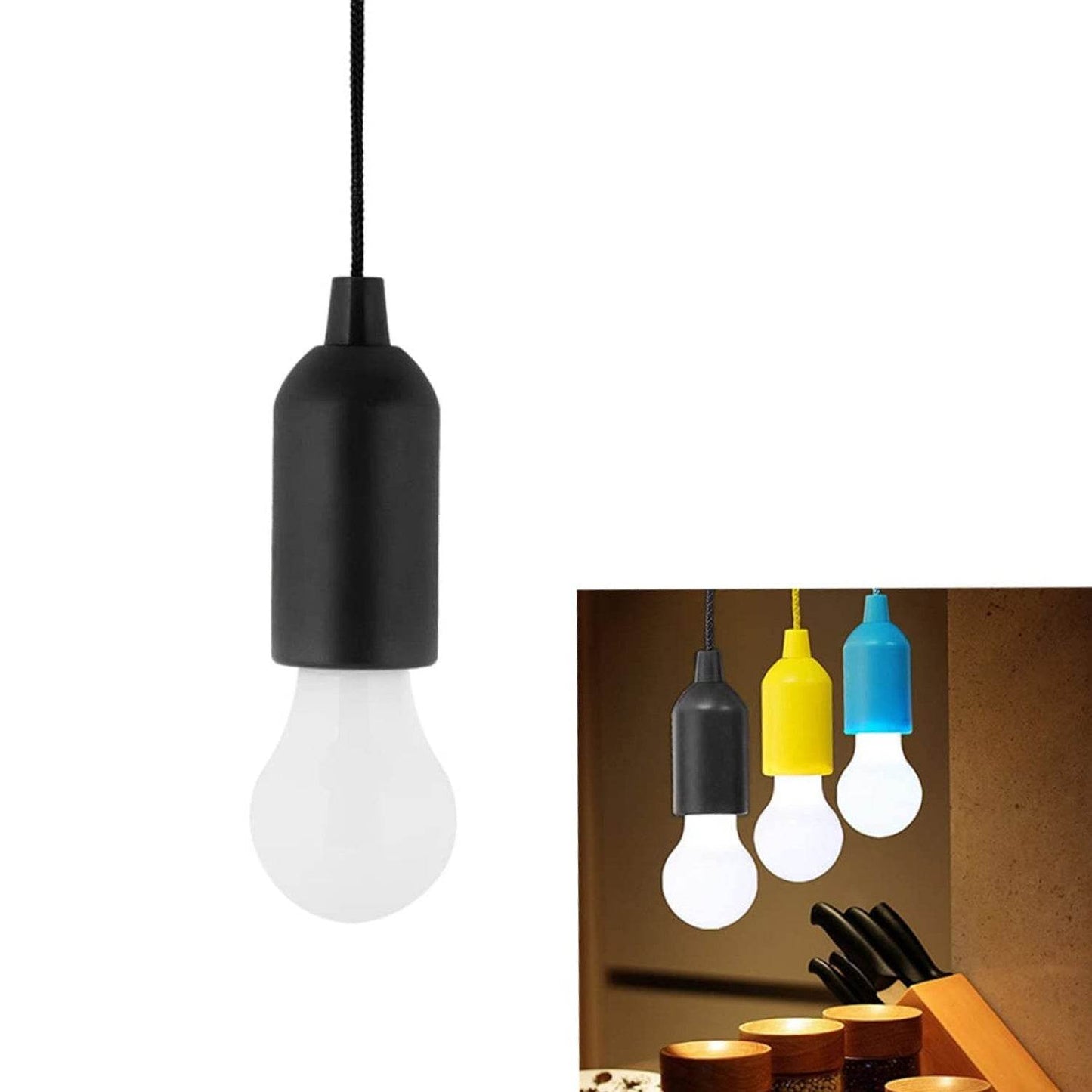 1pcs LED Bulbs Pull Cord Light LED Pull Cord Light Hanging LED Bulb Pull Wire Drawstring Light Bulb Black LED Pendant Lights - infinityexculsivestore.com