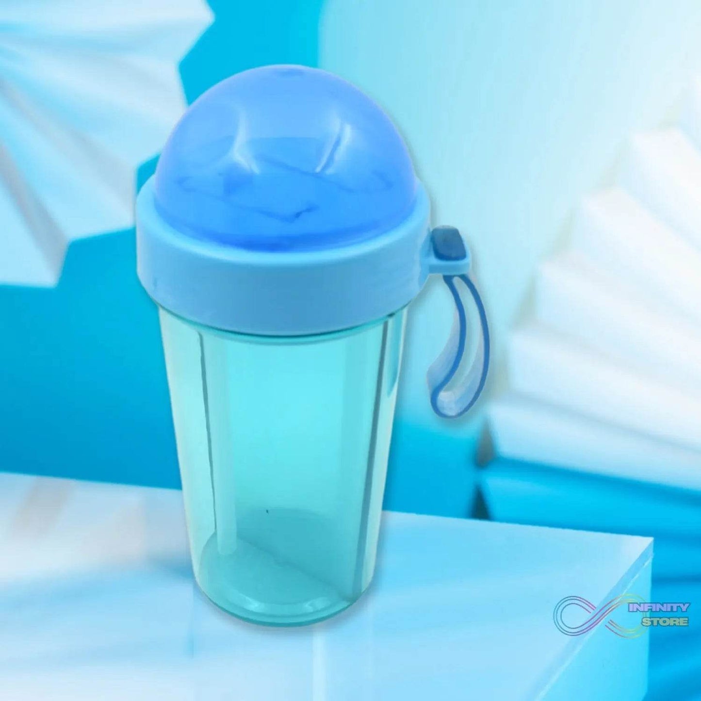 2 Drinks in 1 Cup Water Bottle, Stable Sturdy Dual Use Bottle 2 Straws for Shopping Travel for Outdoor Activities (1 Pc) - infinityexculsivestore.com