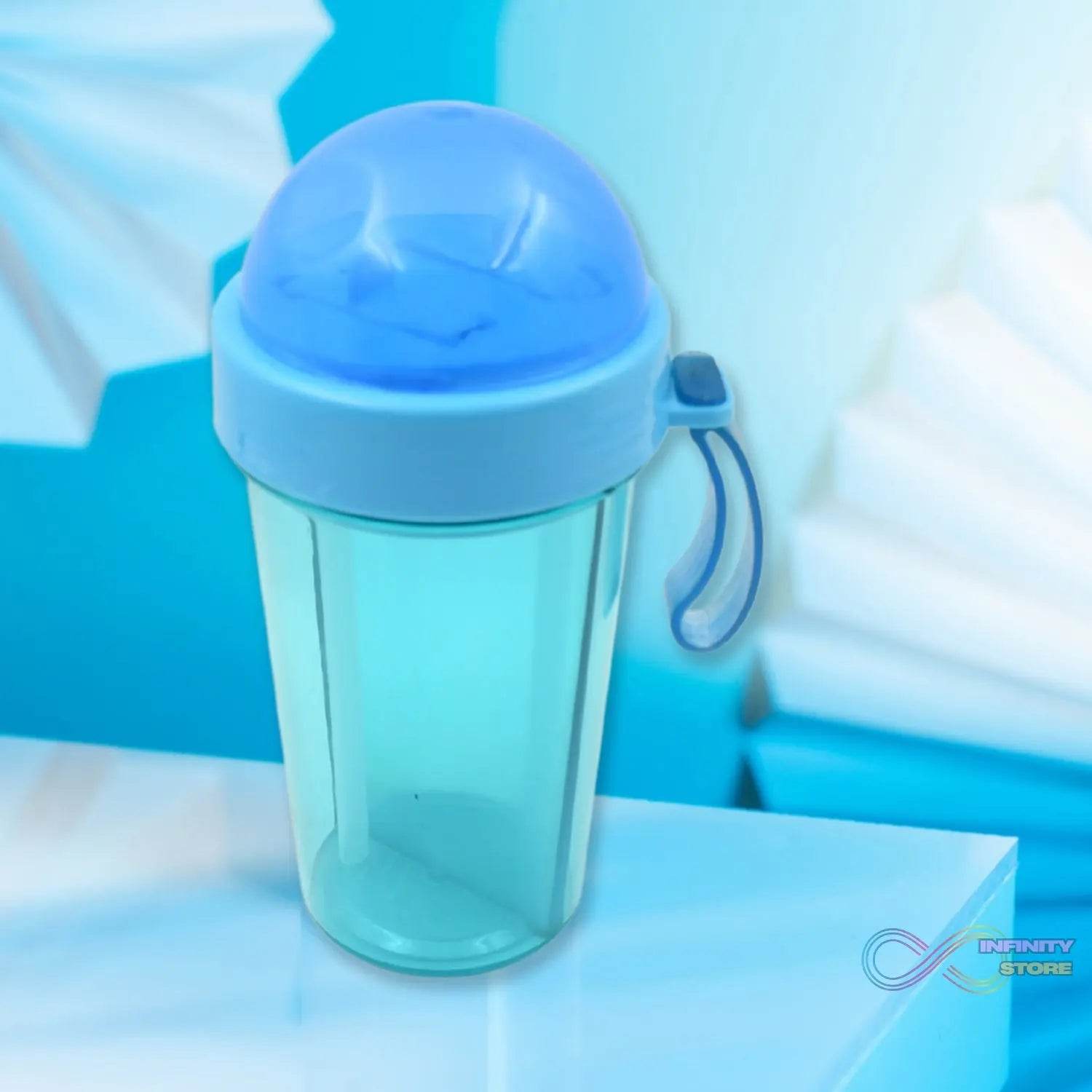 2 Drinks in 1 Cup Water Bottle, Stable Sturdy Dual Use Bottle 2 Straws for Shopping Travel for Outdoor Activities (1 Pc) - infinityexculsivestore.com