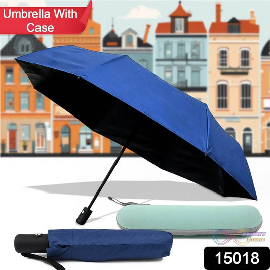 2 - Fold Manual Open Umbrella (Umbrella With Case / 1 Set / Mix Color) - infinityexculsivestore.com